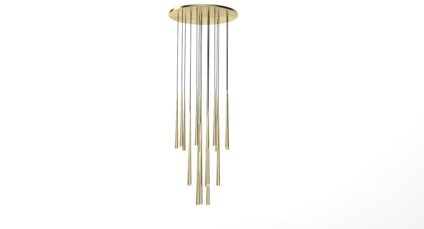 Restoration Hardware Aquitaine Round Contemporary Chandelier 3D model_8