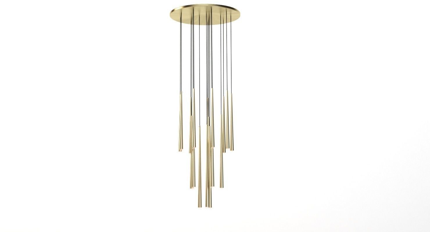 Restoration Hardware Aquitaine Round Contemporary Chandelier 3D model_17