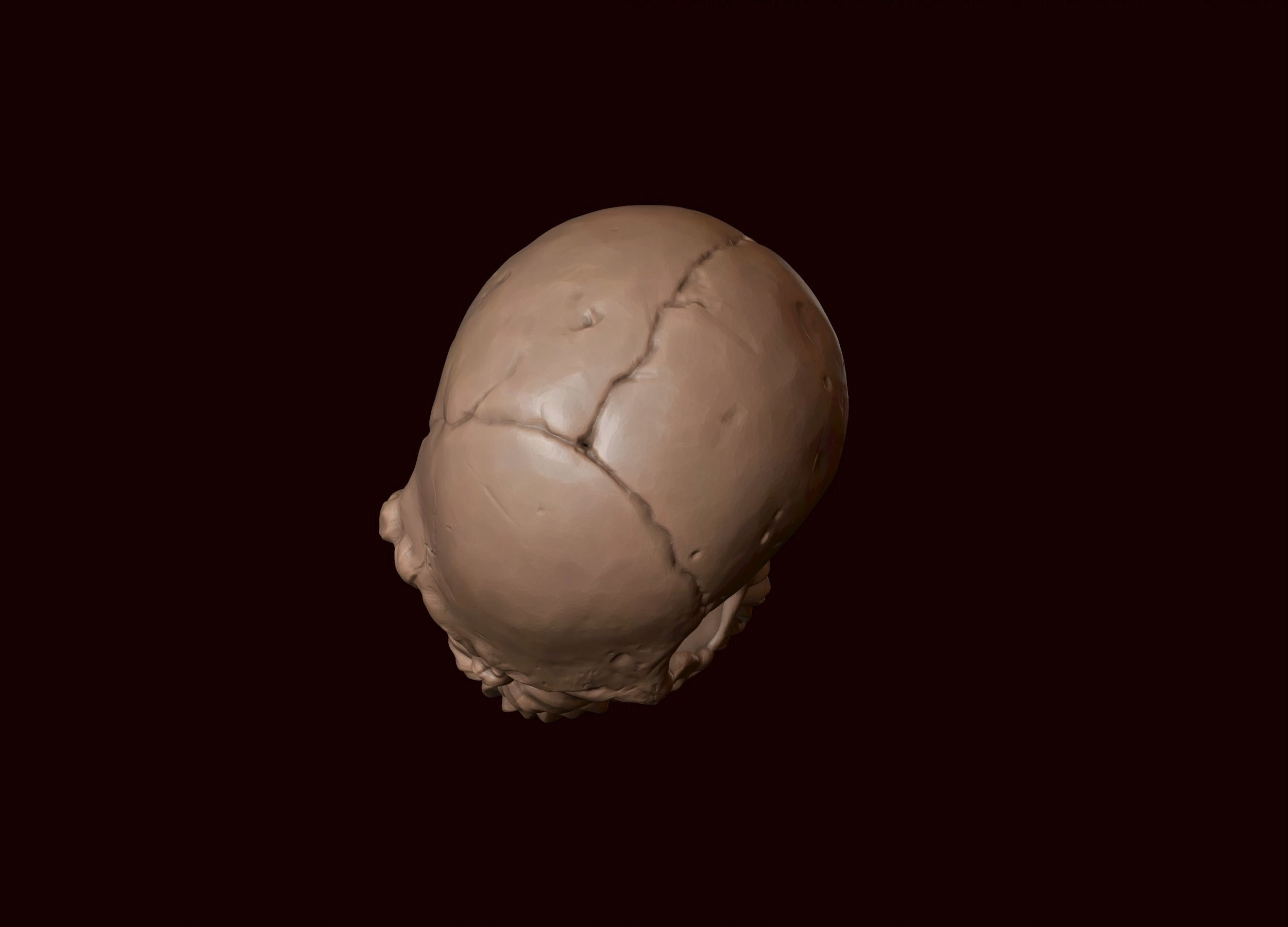 Skull with Beard and Mustache 3D print model_9