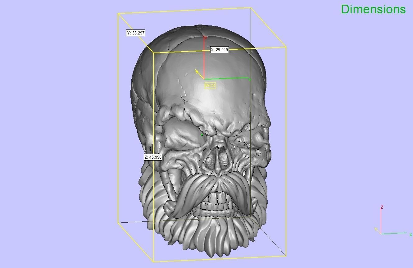Skull with Beard and Mustache 3D print model_19