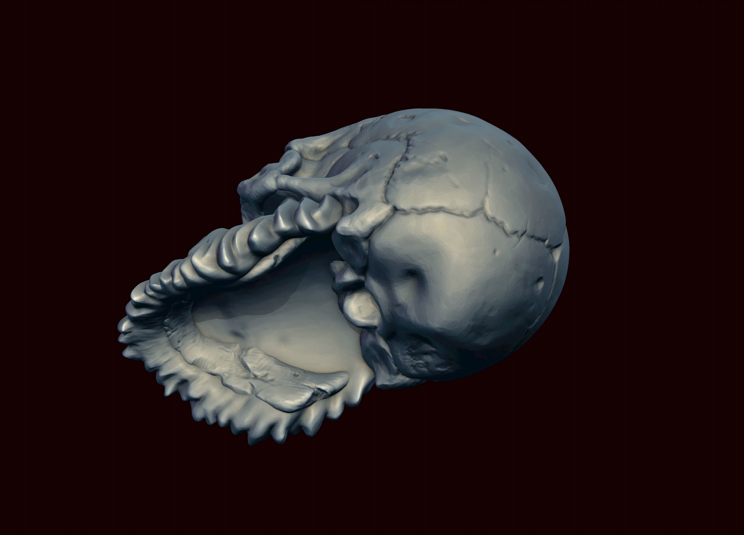 Skull with Beard and Mustache 3D print model_16