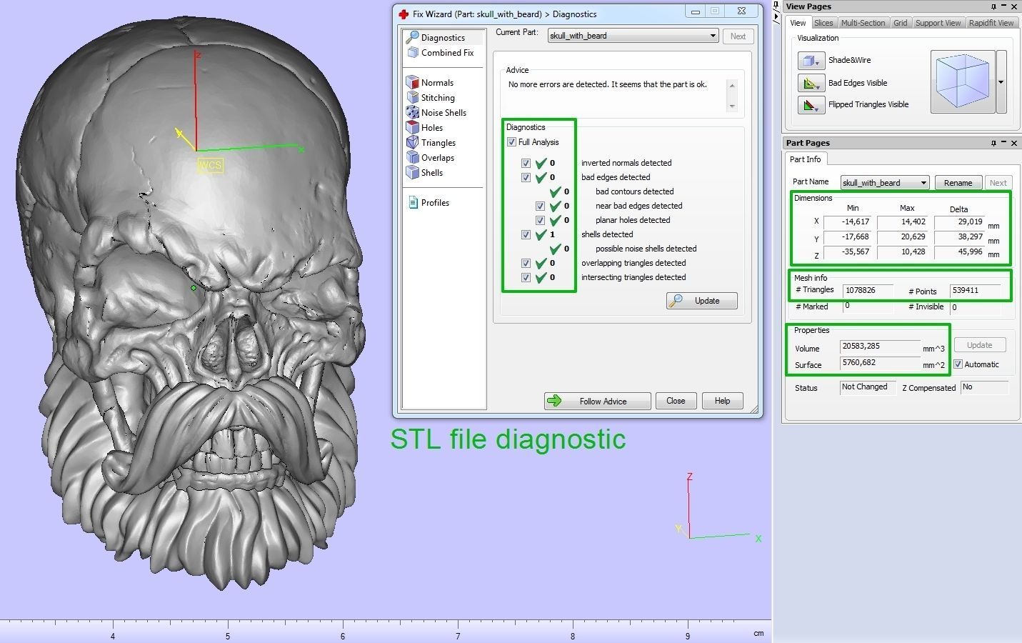 Skull with Beard and Mustache 3D print model_20