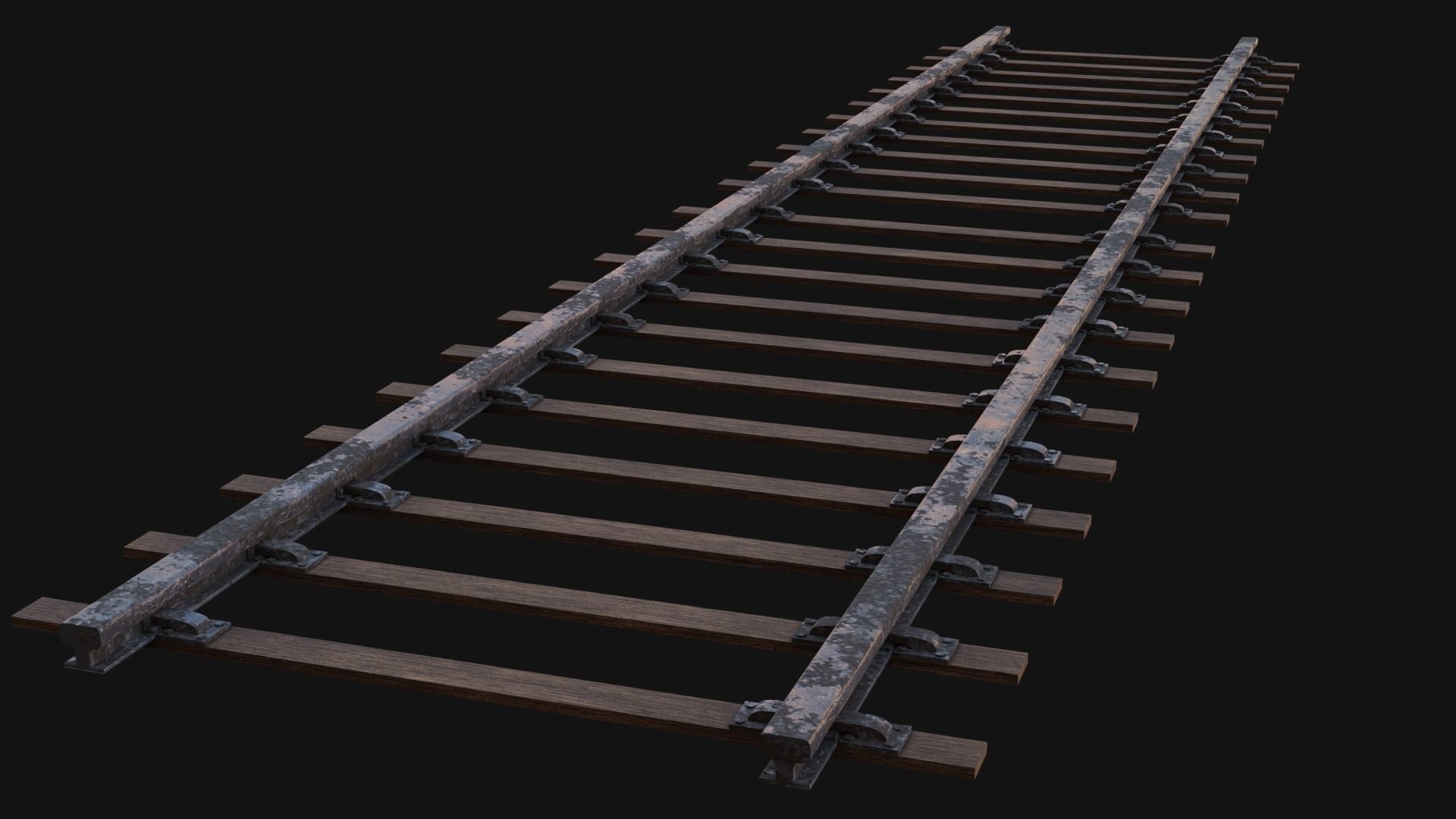 Railway track 3D Model  Low-poly 3D model_1