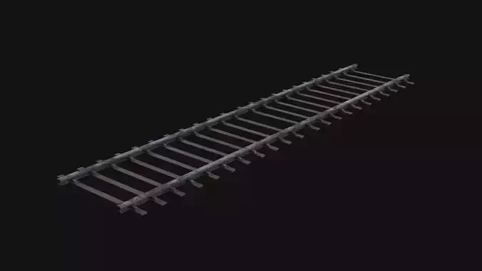 Railway track 3D Model  Low-poly 3D model