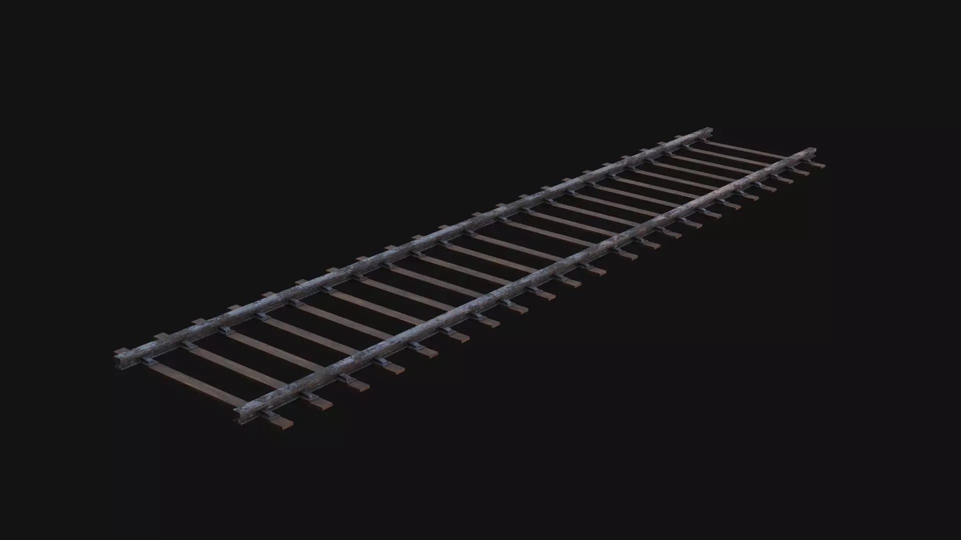 Railway track 3D Model  Low-poly 3D model_0