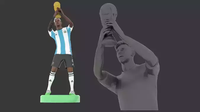 Lionel Messi Lift  Worldcup Trophy 3D print model