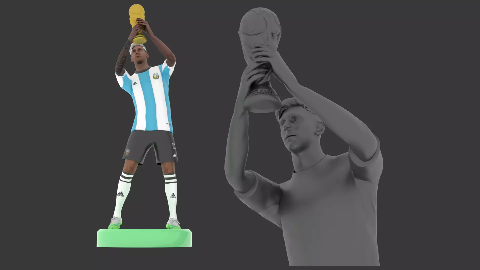 Lionel Messi Lift Worldcup Trophy 3D print model