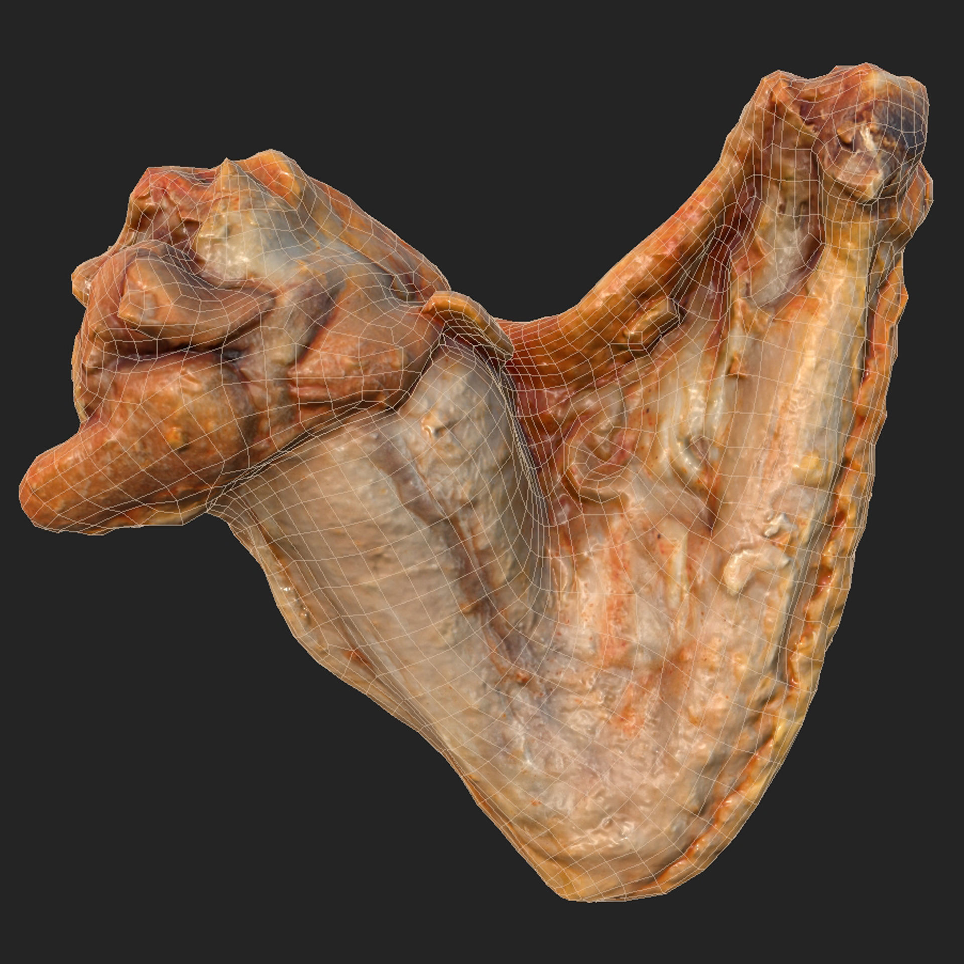 Chicken wing Low-poly 3D model_6