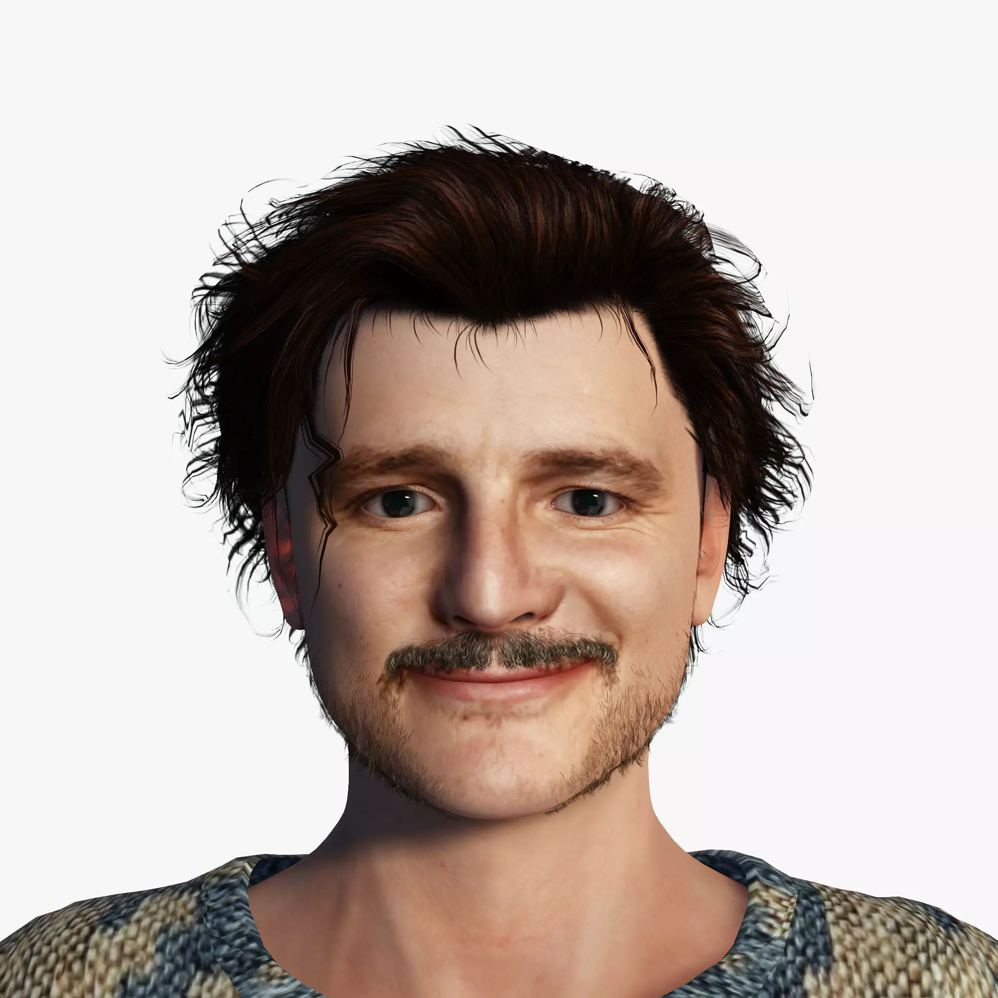 Pedro Pascal 3D Rigged model ready for animation Low-poly 3D model