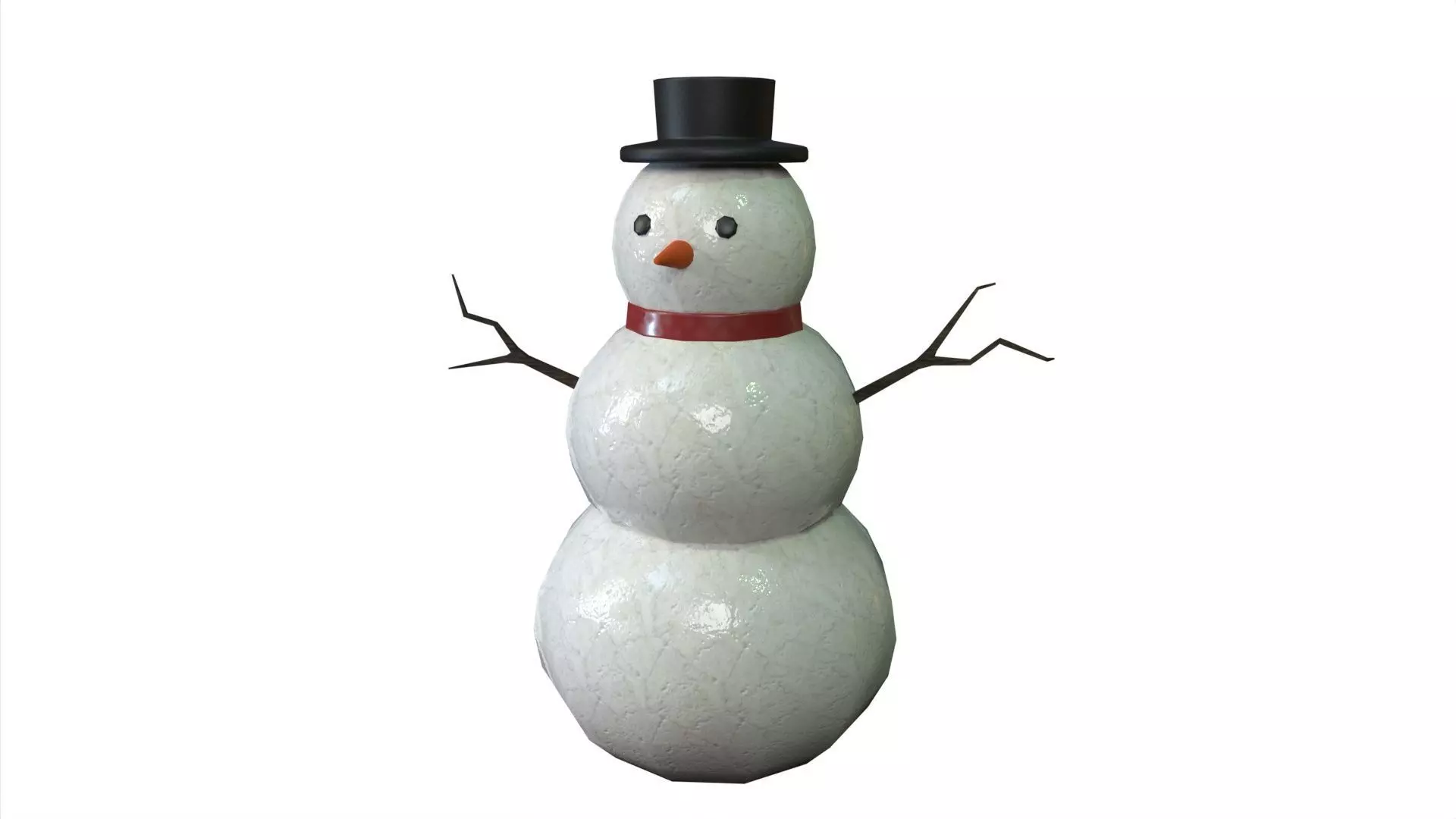Little cute snowman Free low-poly 3D model