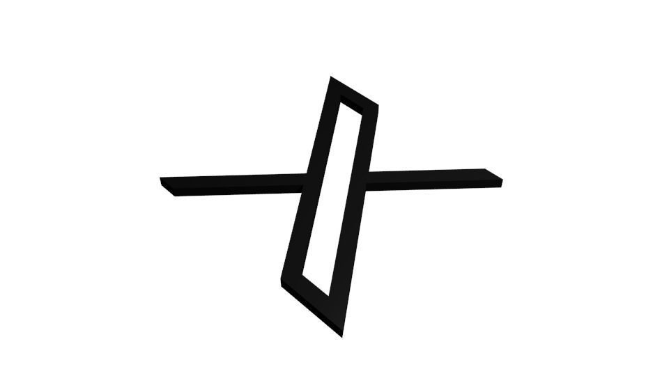 X Logo twitter Elon  Low-poly 3D model_1