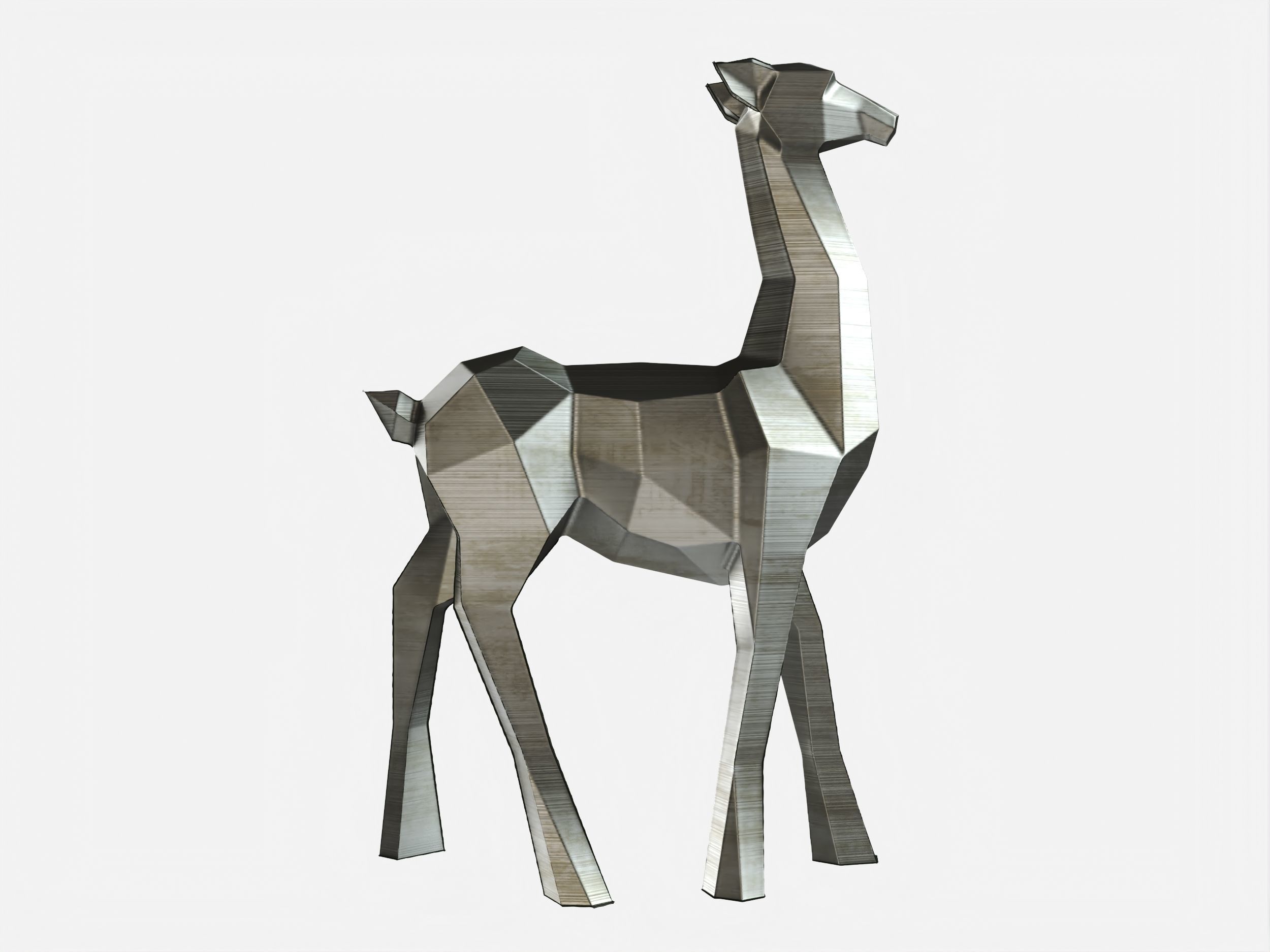 Reindeer 3D print model metal sculpture of giraffe 3D print model_5