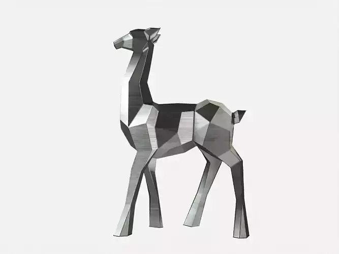 Reindeer 3D print model metal sculpture of giraffe 3D print model