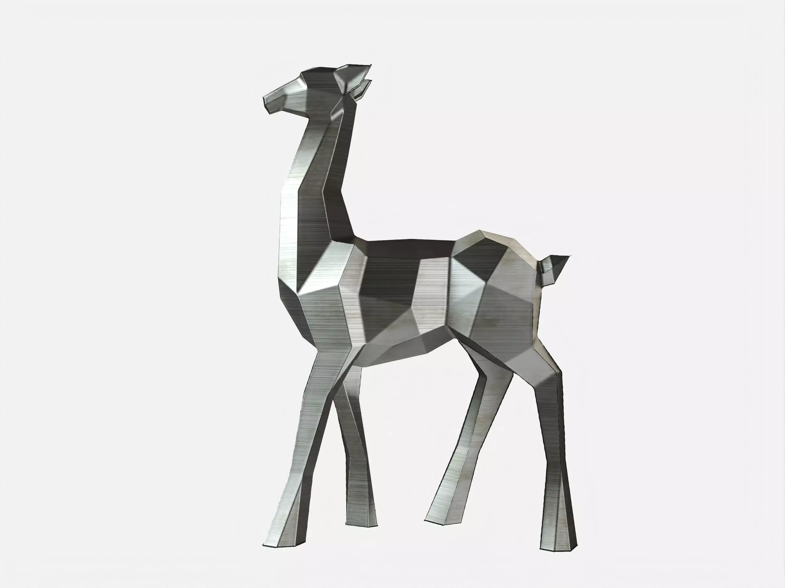 Reindeer 3D print model metal sculpture of giraffe 3D print model_0