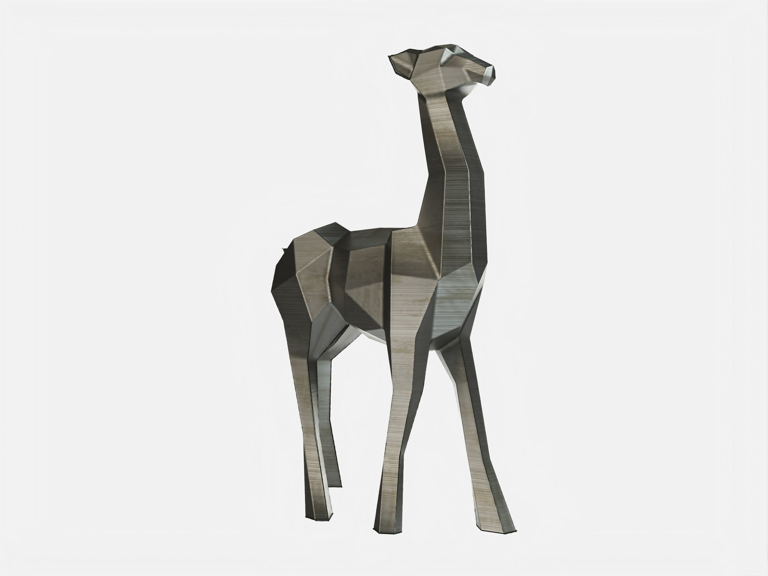 Reindeer 3D print model metal sculpture of giraffe 3D print model_6