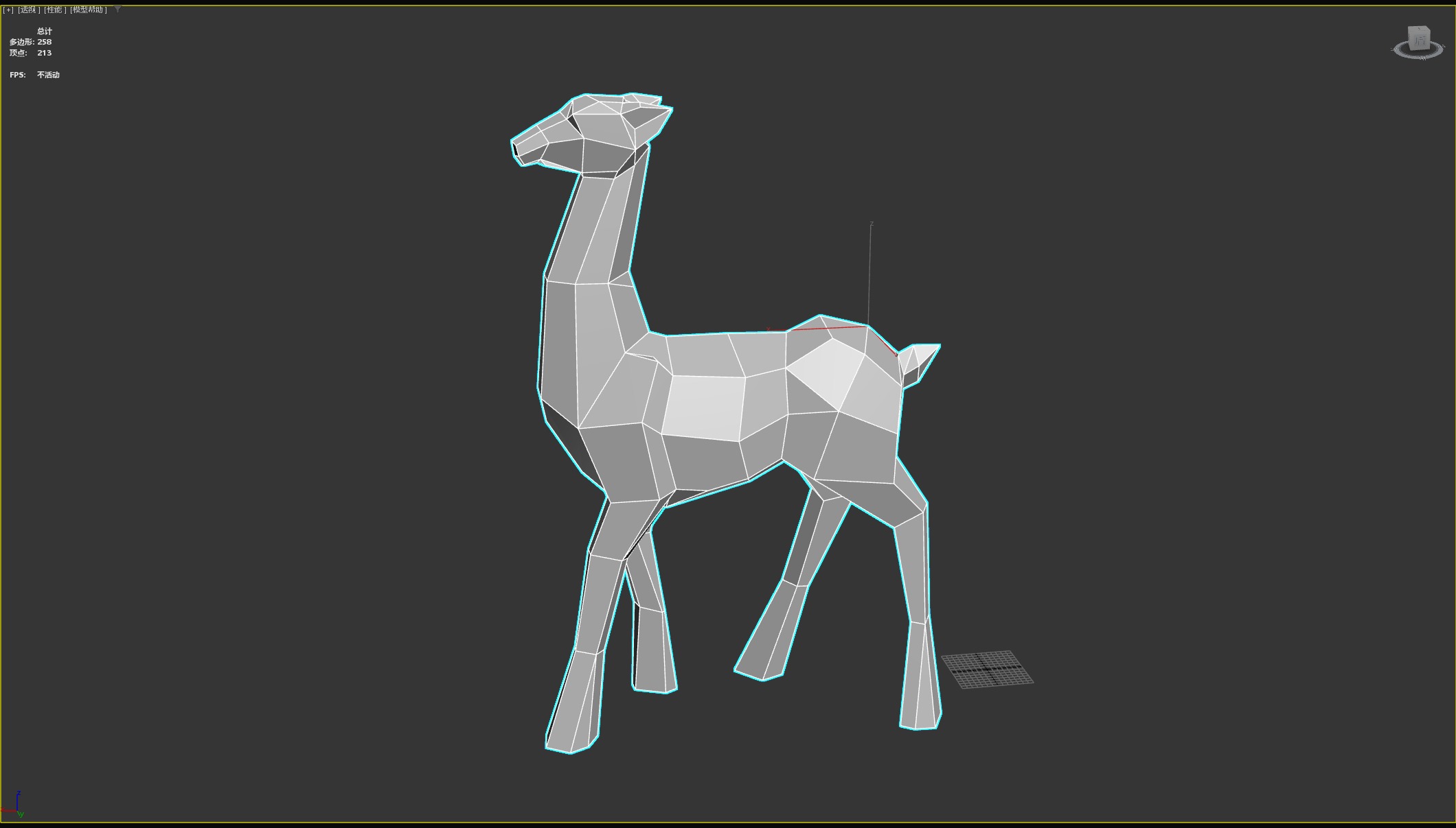 Reindeer 3D print model metal sculpture of giraffe 3D print model_9