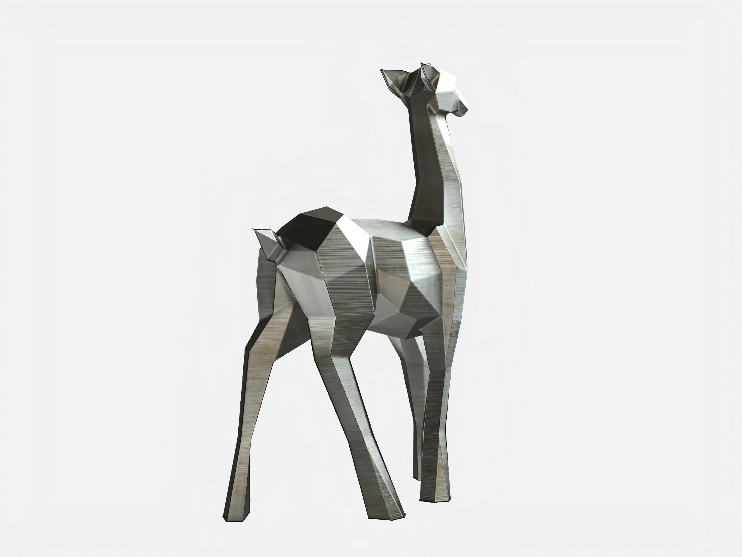 Reindeer 3D print model metal sculpture of giraffe 3D print model_4