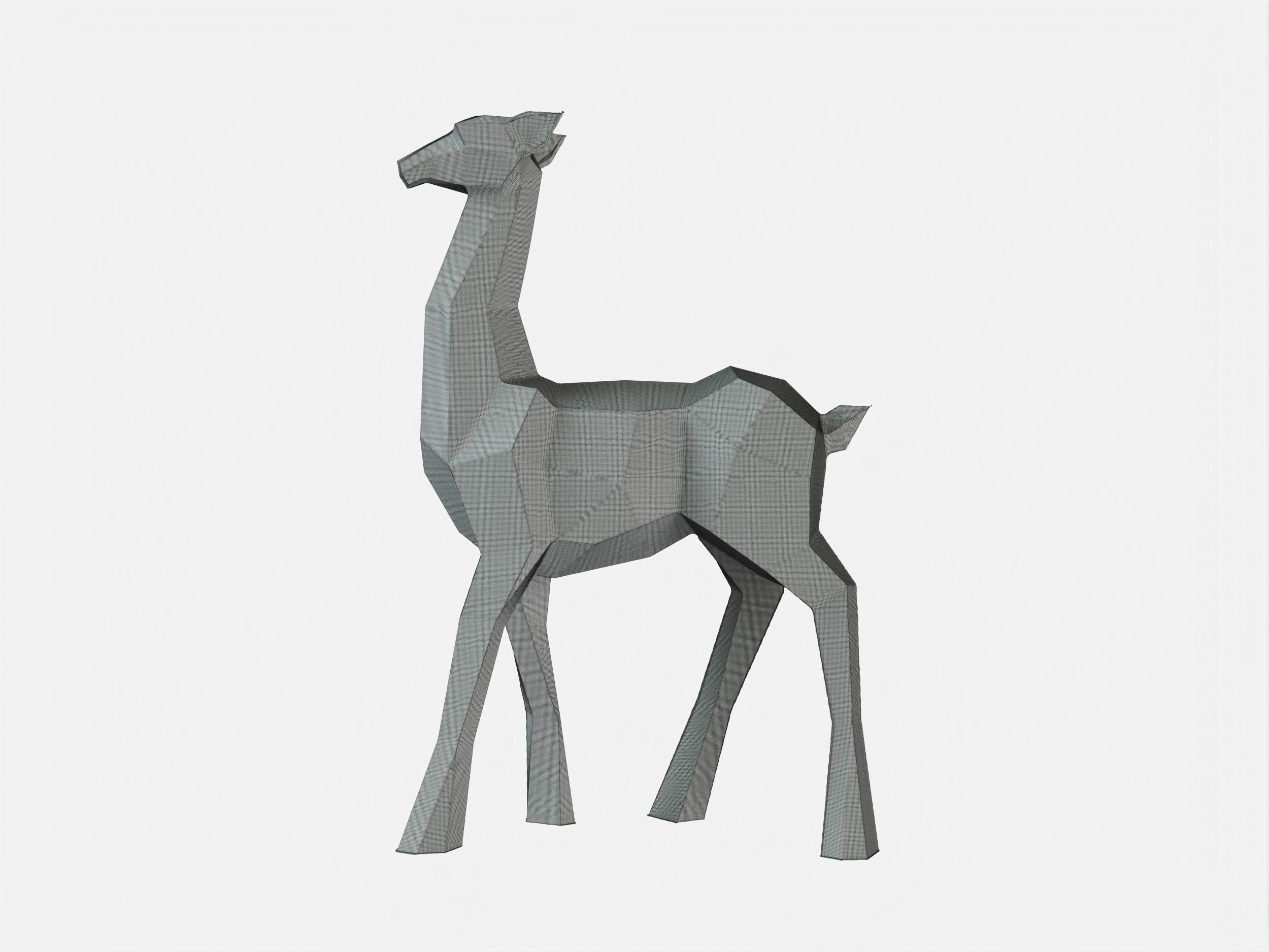 Reindeer 3D print model metal sculpture of giraffe 3D print model_7