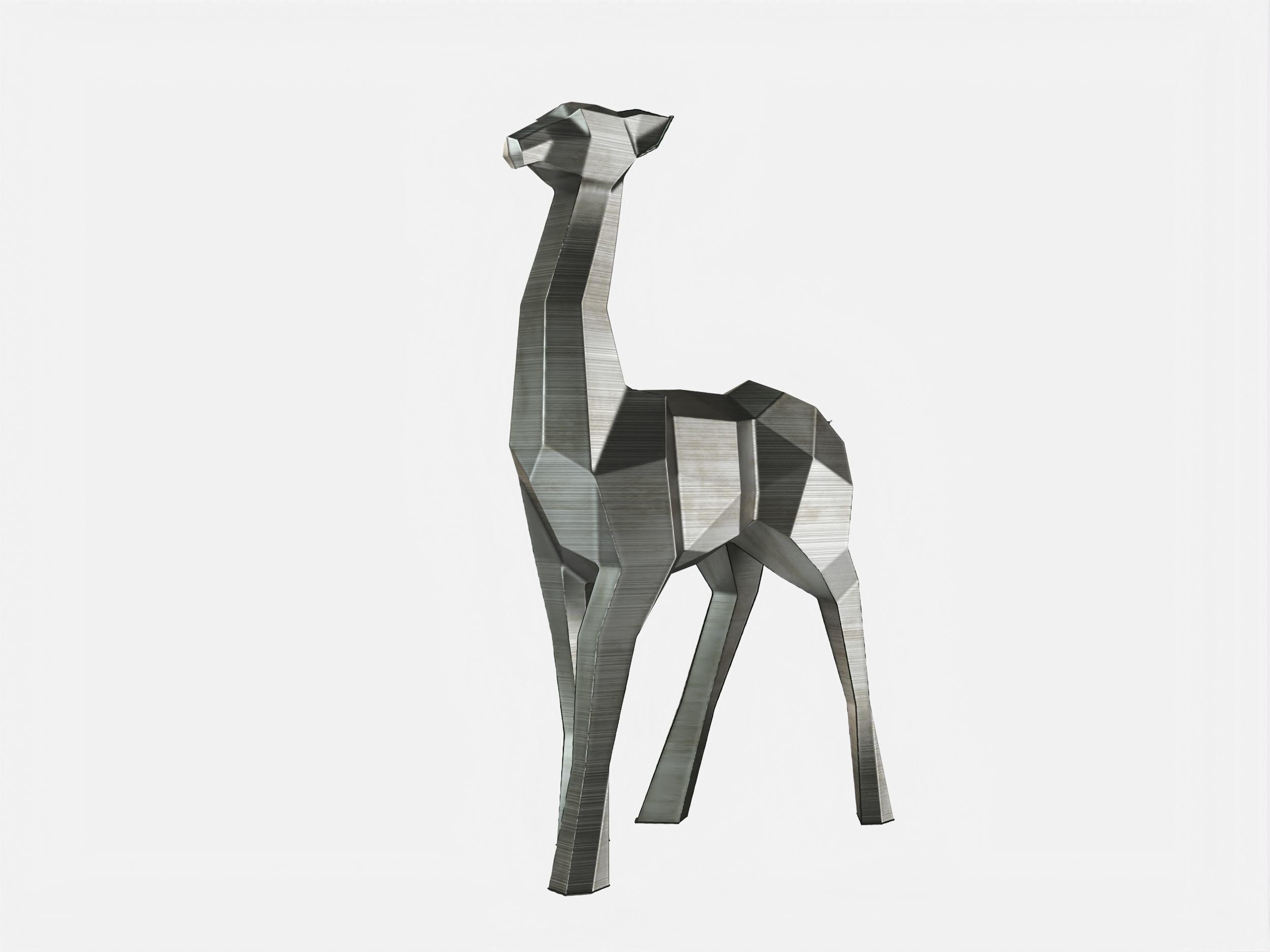 Reindeer 3D print model metal sculpture of giraffe 3D print model_3
