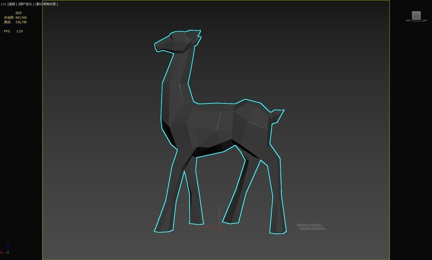 Reindeer 3D print model metal sculpture of giraffe 3D print model_8