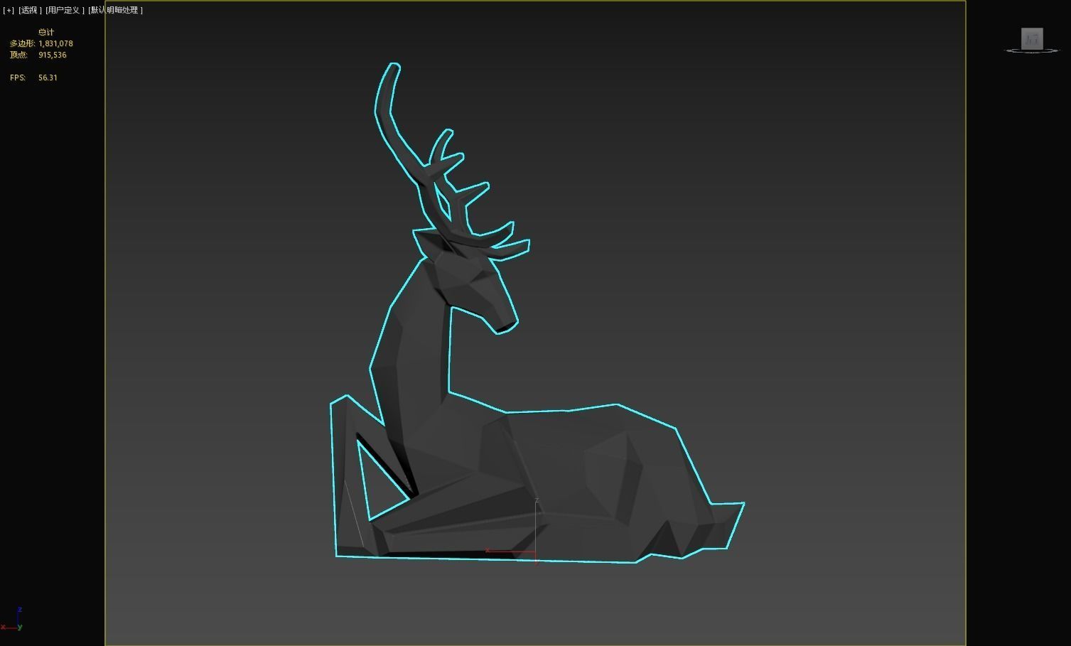 Reindeer 3D print model metal deer sculpture 3D print model_9