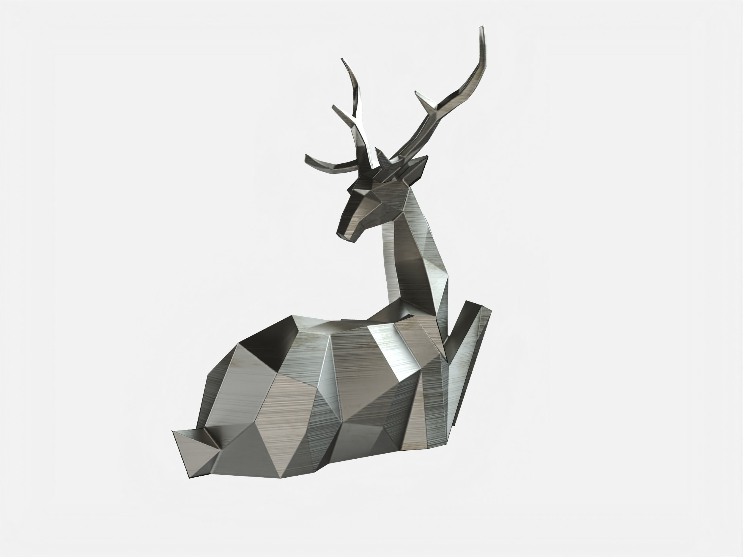 Reindeer 3D print model metal deer sculpture 3D print model_5