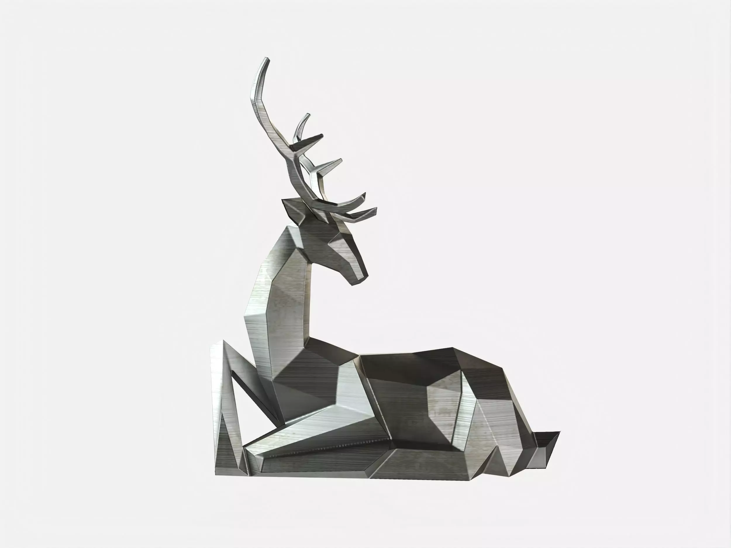 Reindeer 3D print model metal deer sculpture 3D print model_0