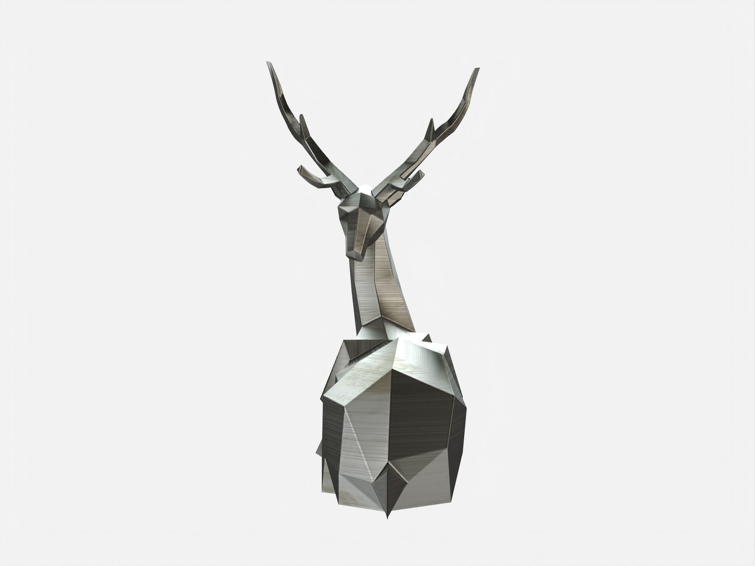 Reindeer 3D print model metal deer sculpture 3D print model_4