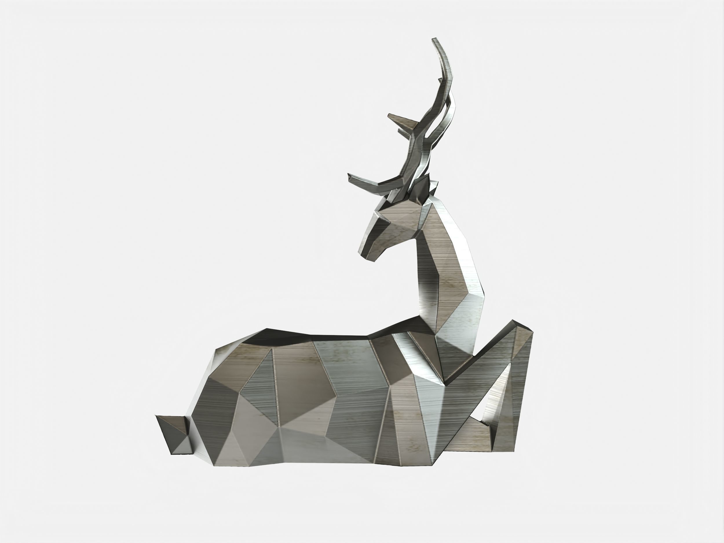 Reindeer 3D print model metal deer sculpture 3D print model_6
