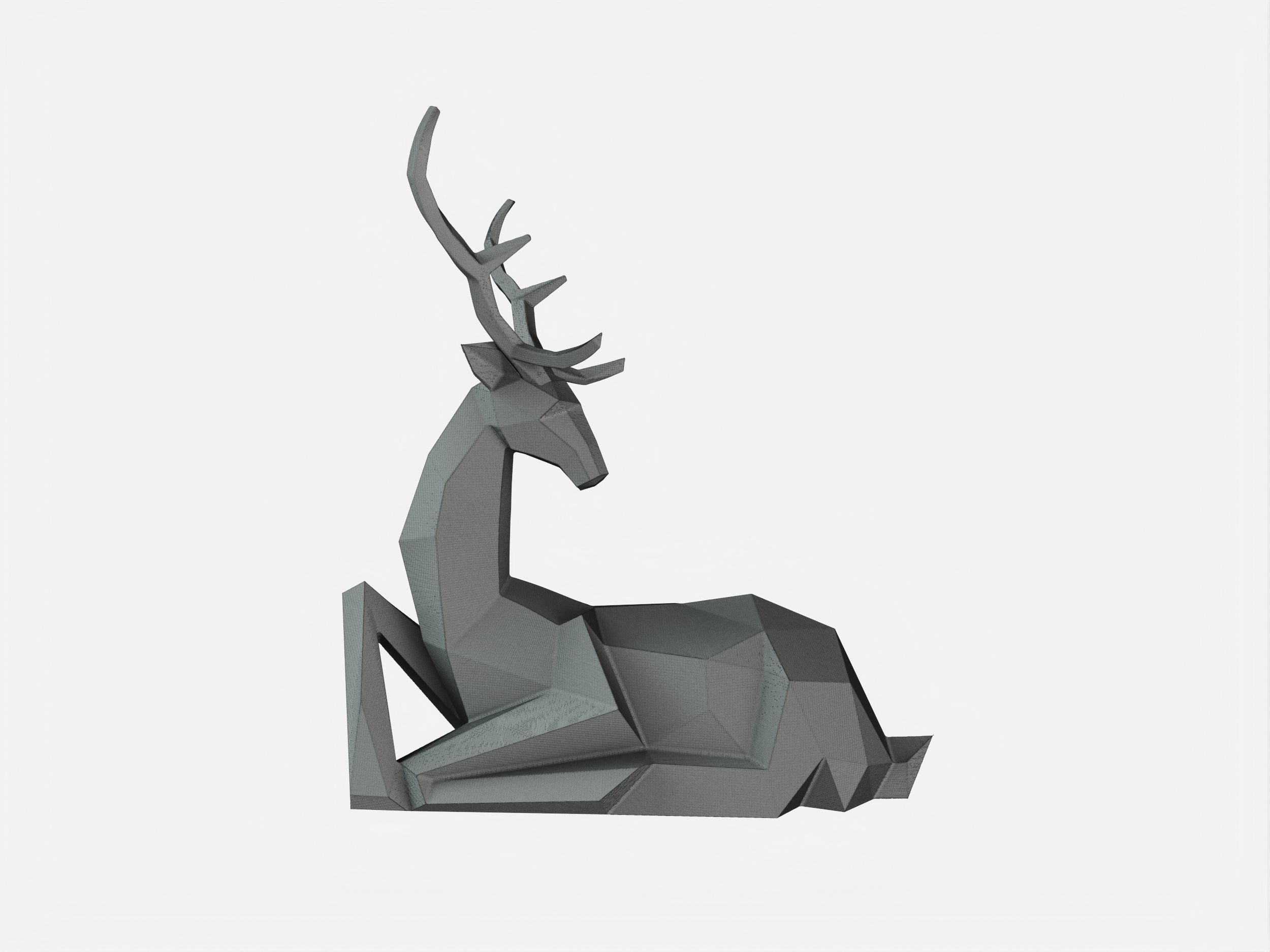 Reindeer 3D print model metal deer sculpture 3D print model_8