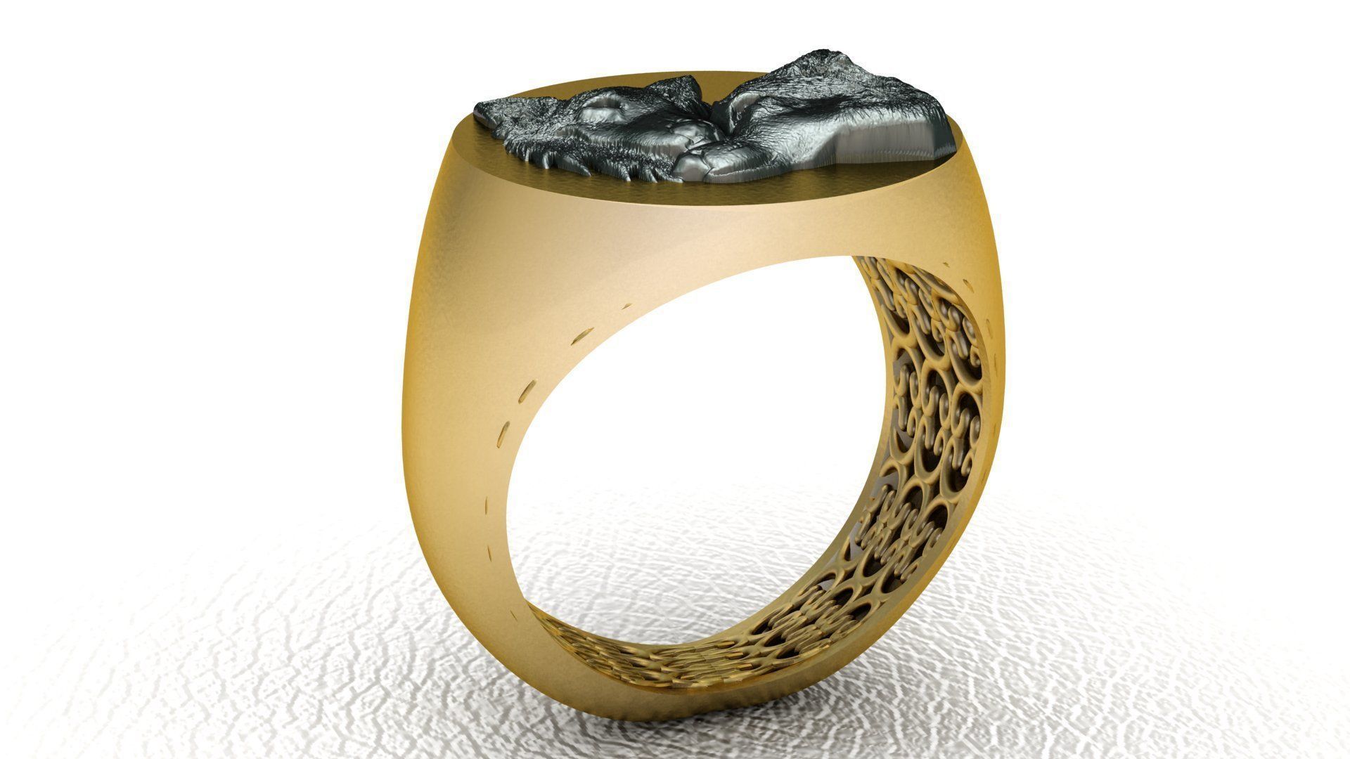 Wolf Ring 3D print model_4