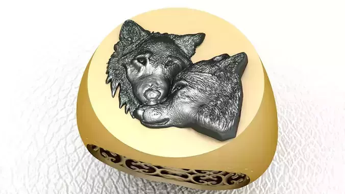 Wolf Ring 3D print model Wolf Ring 3D print model