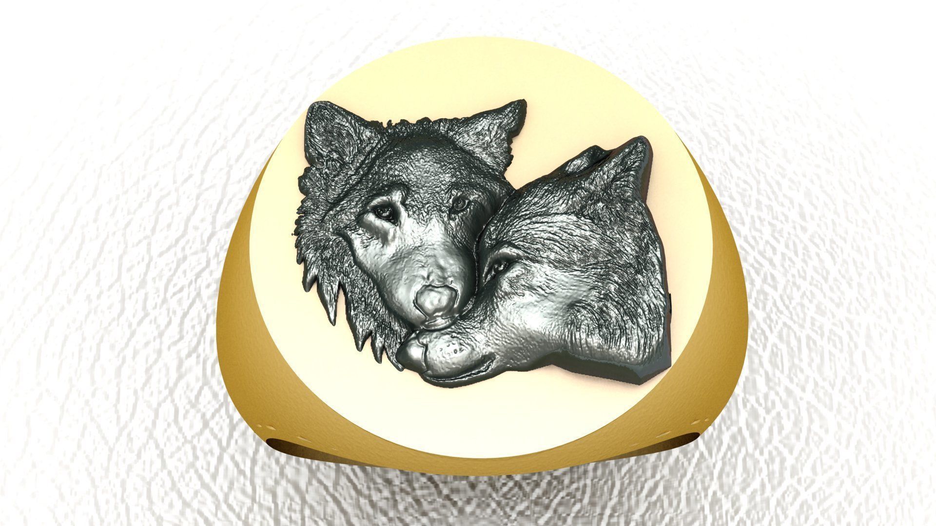 Wolf Ring 3D print model_3