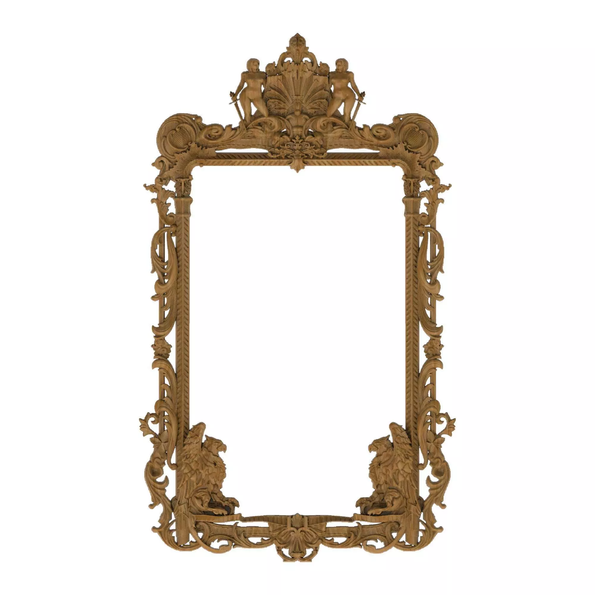 Carved picture frame STL 3D model_0