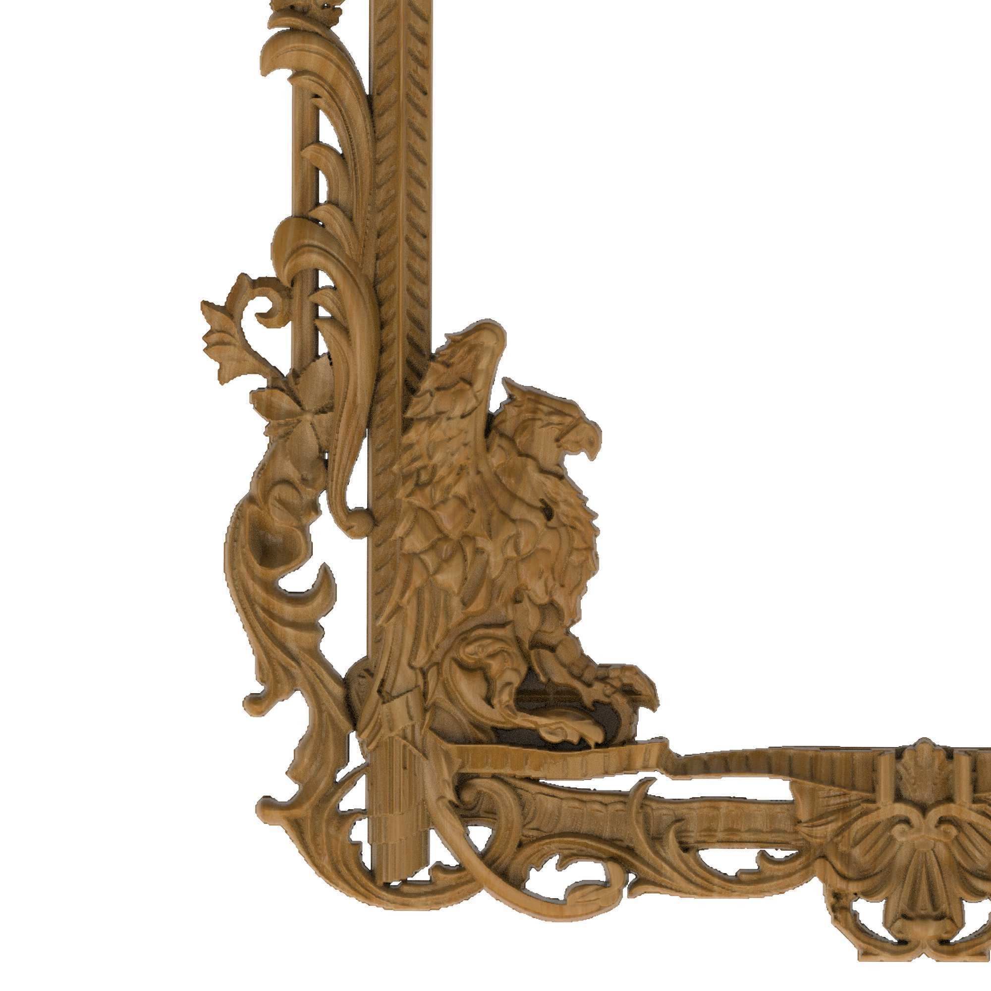 Carved picture frame STL 3D model_2