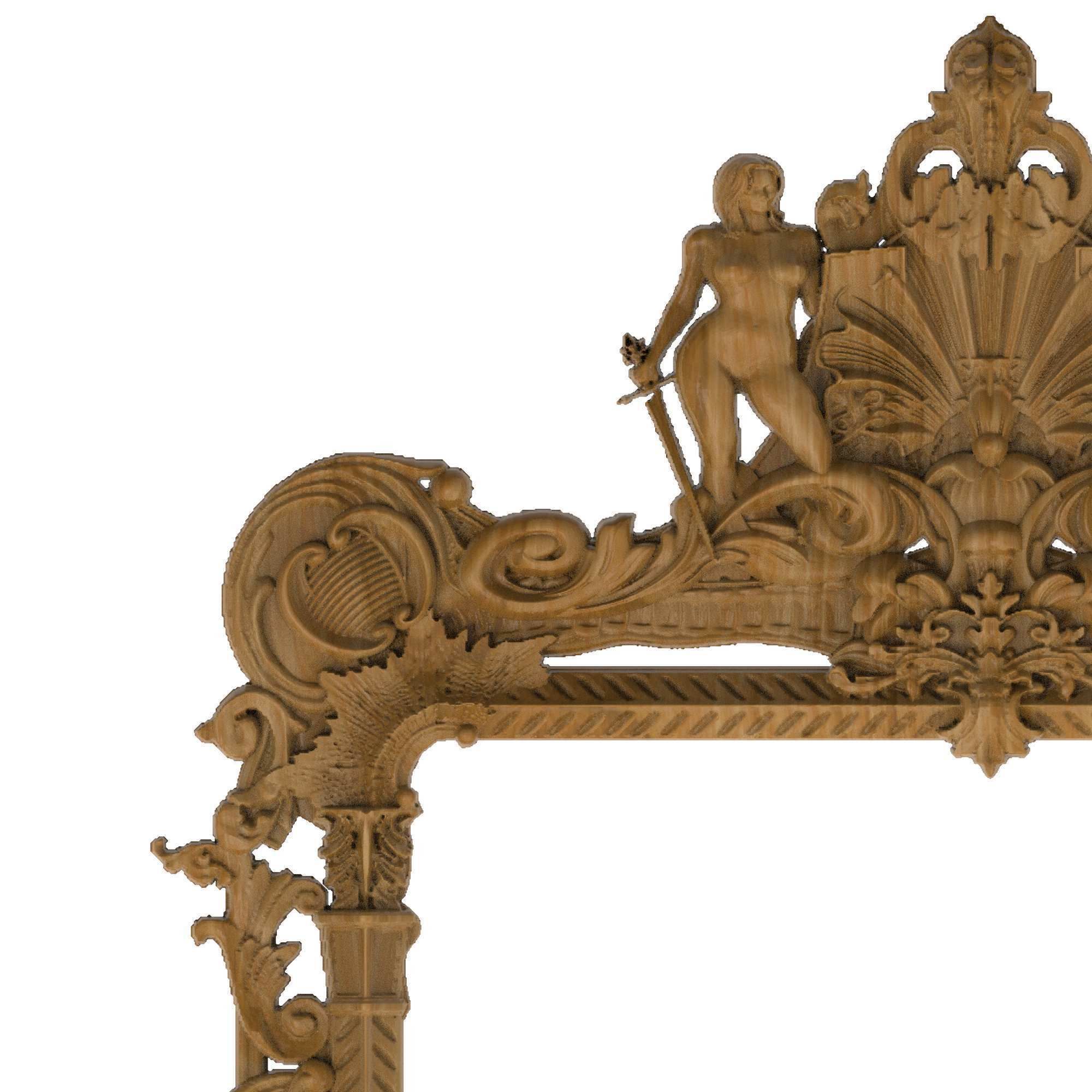 Carved picture frame STL 3D model_1