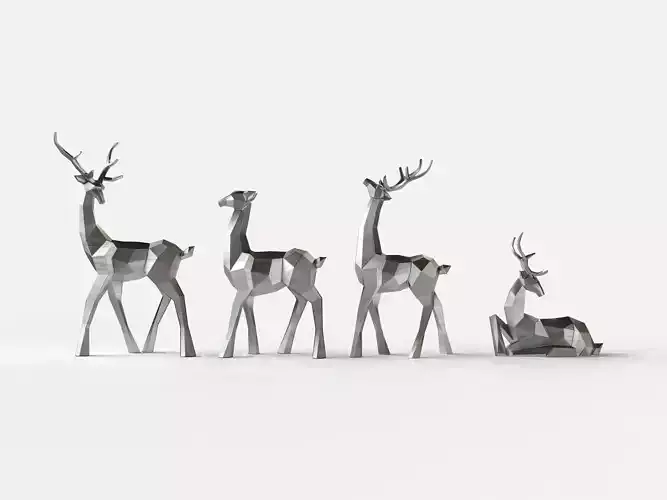 Deer Herd 3D print model