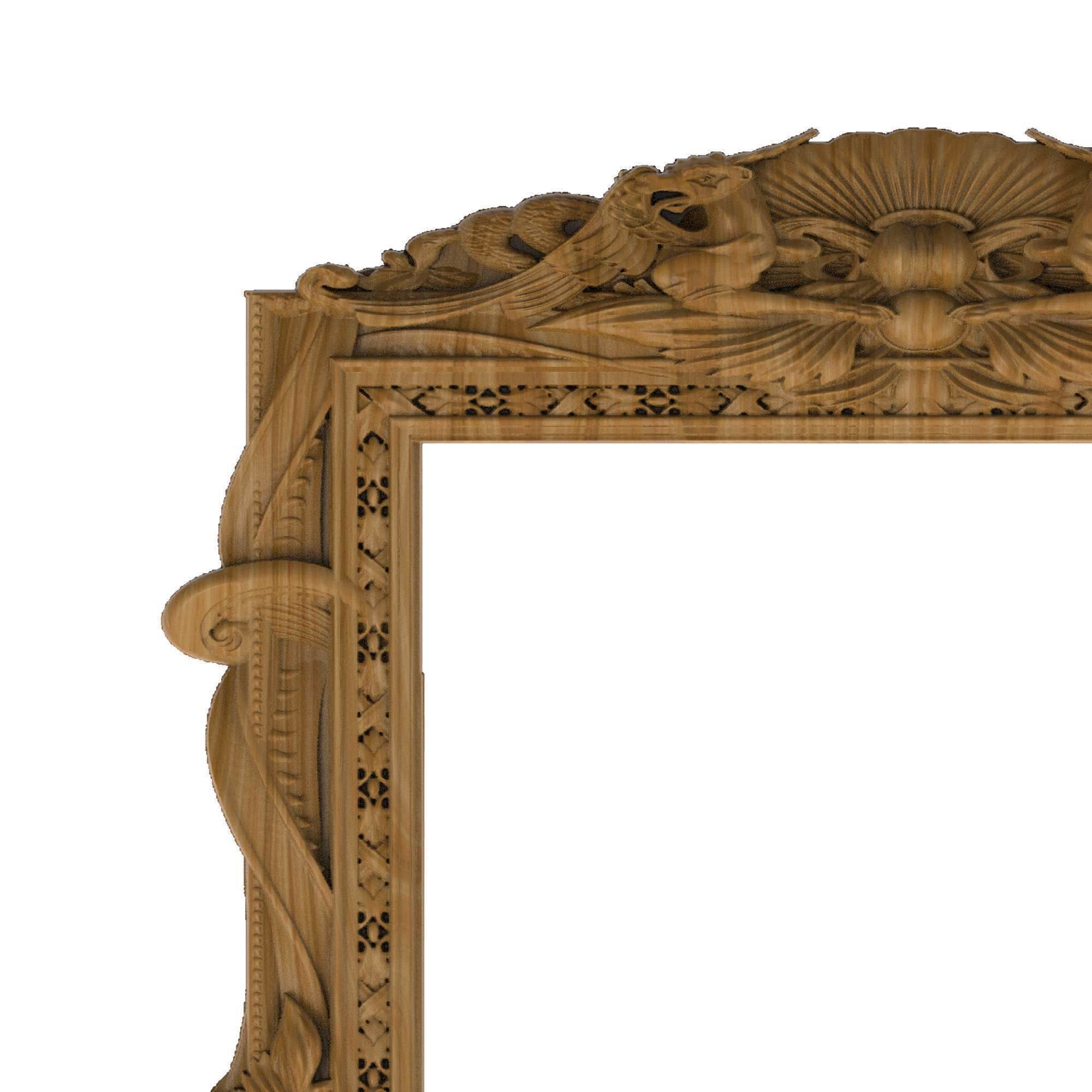 Carved picture frame STL 3D model_1