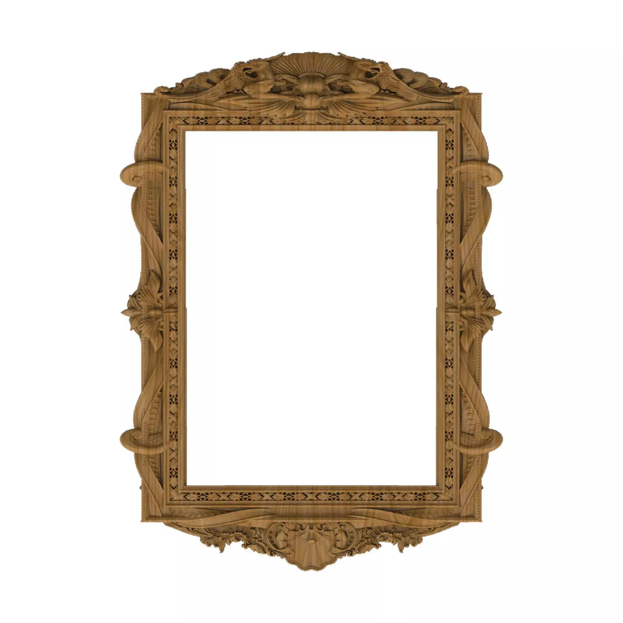 Carved picture frame STL 3D model_0
