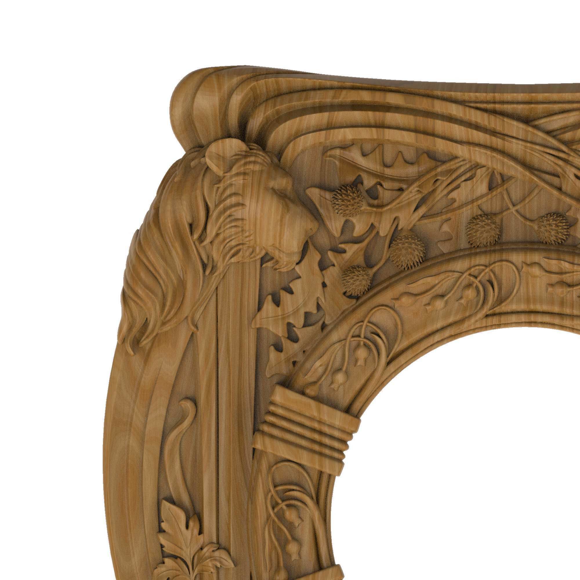 Carved picture frame STL 3D model_1