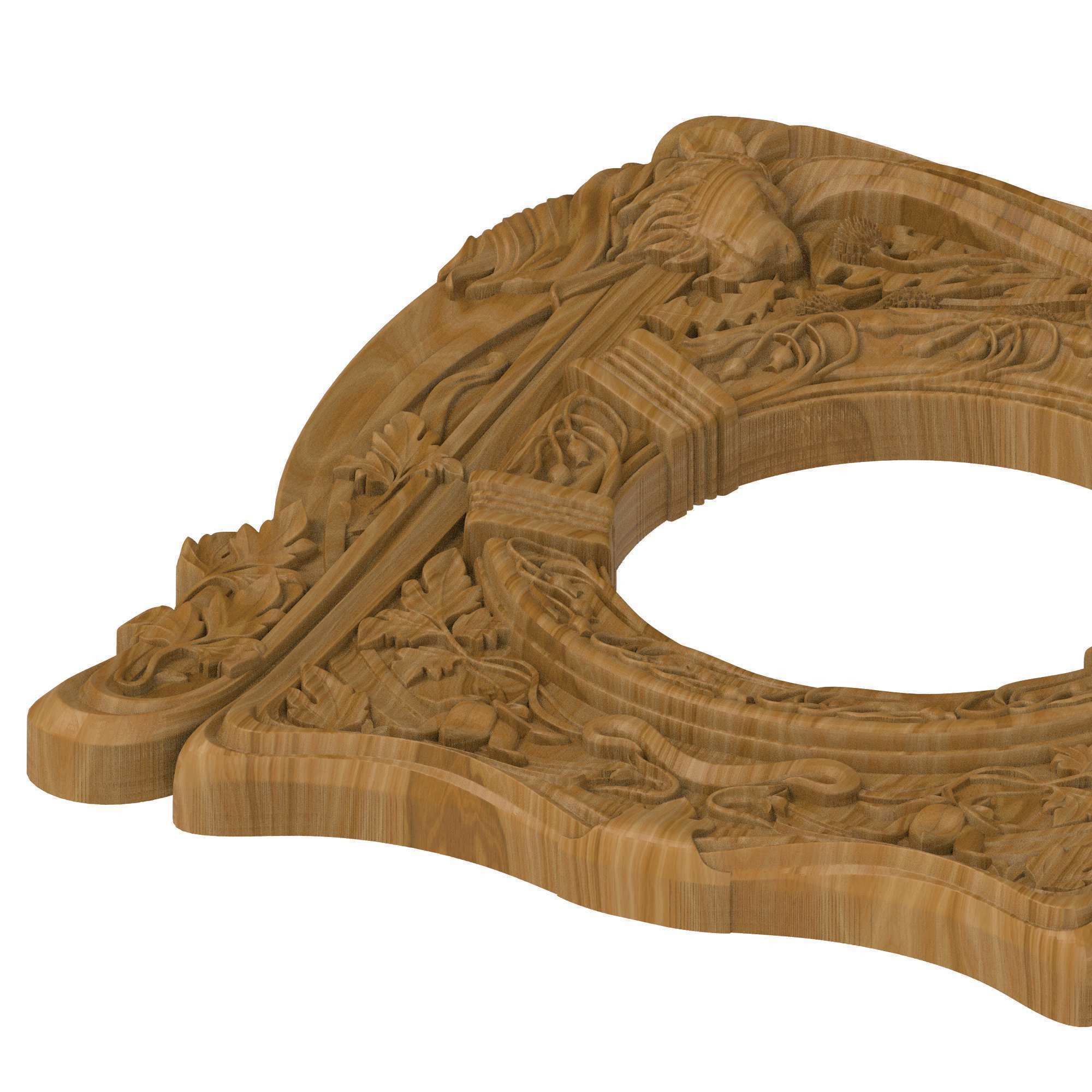 Carved picture frame STL 3D model_2