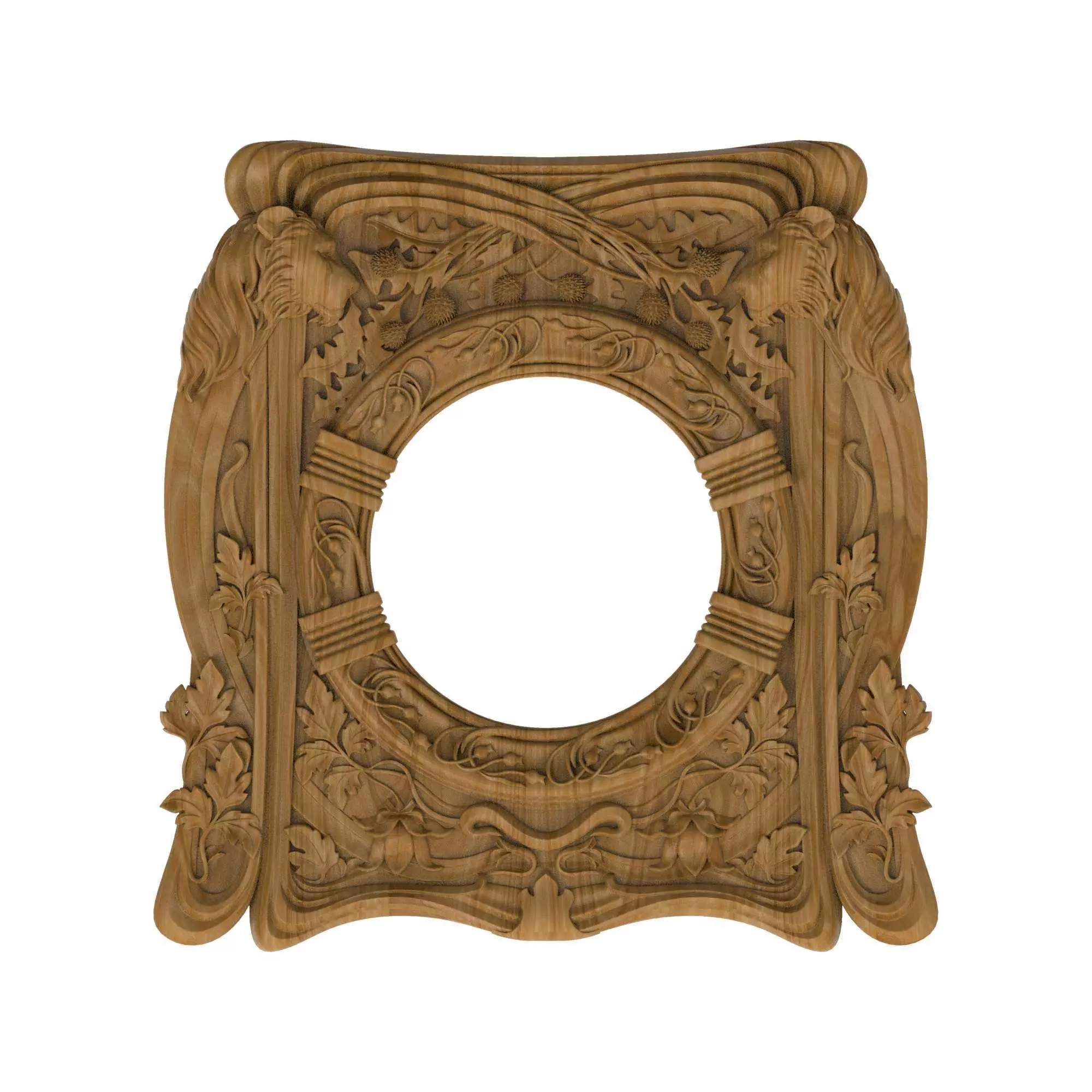 Carved picture frame STL 3D model_0