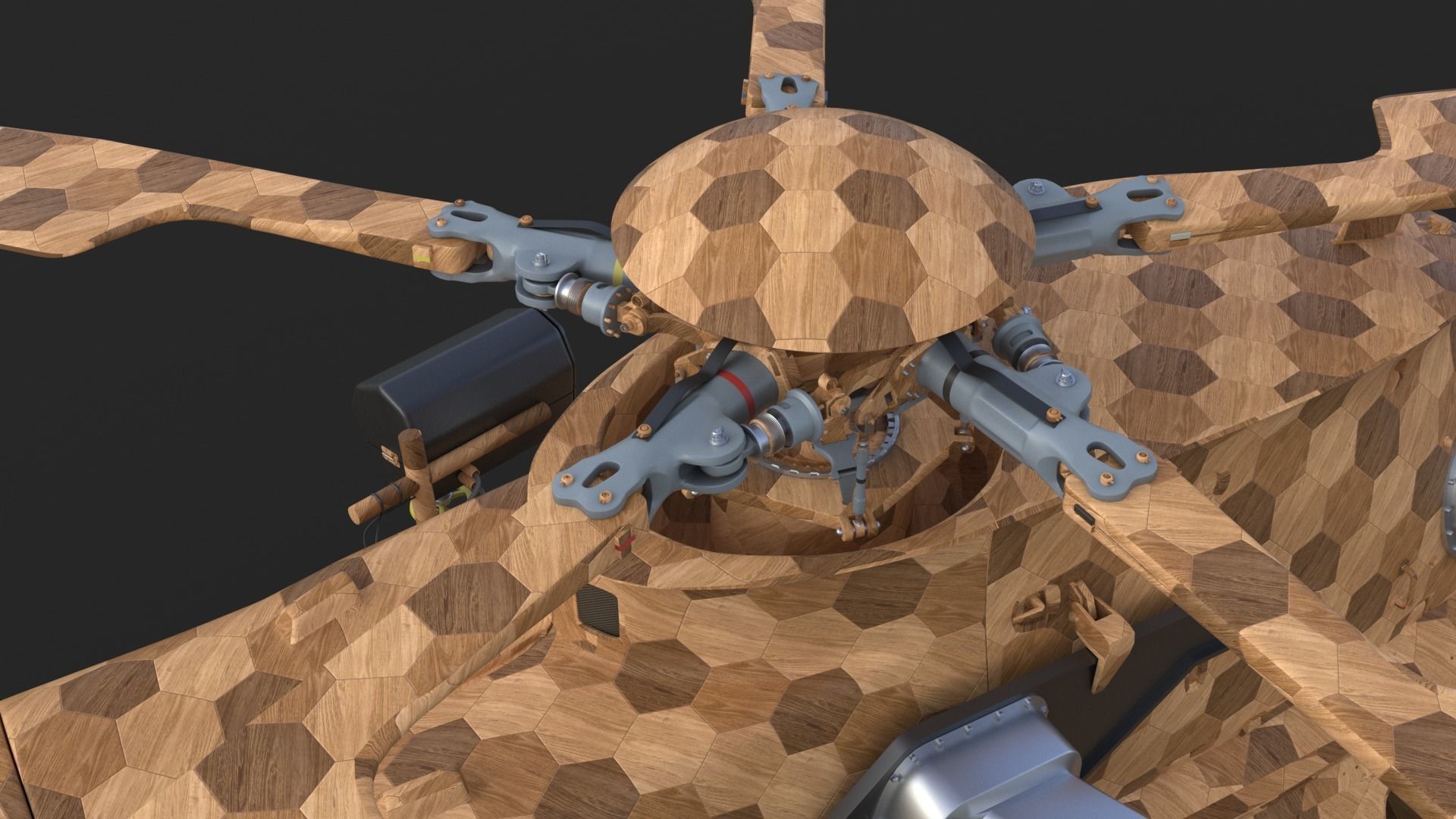 Eurocopter EC 725 Toy Wood 3D model_13