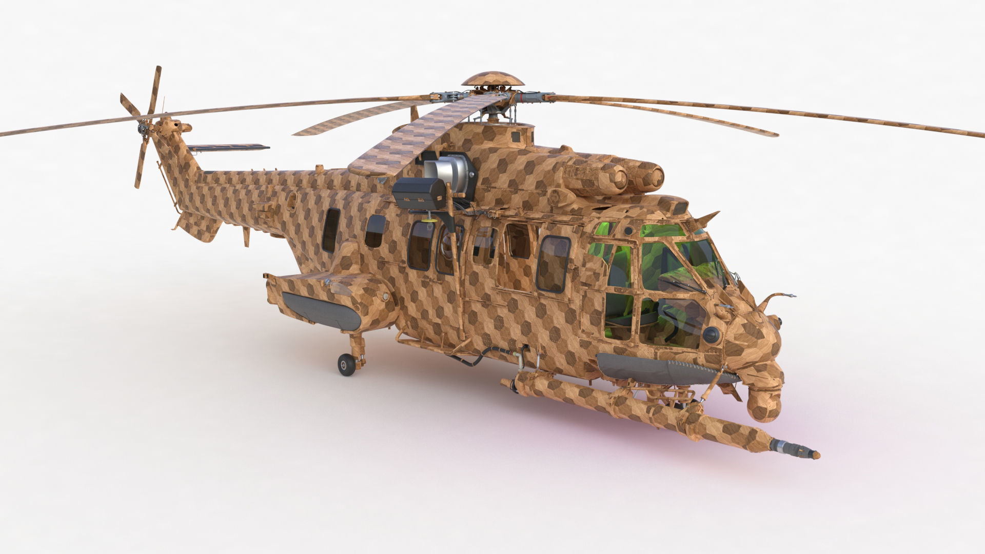 Eurocopter EC 725 Toy Wood 3D model_41