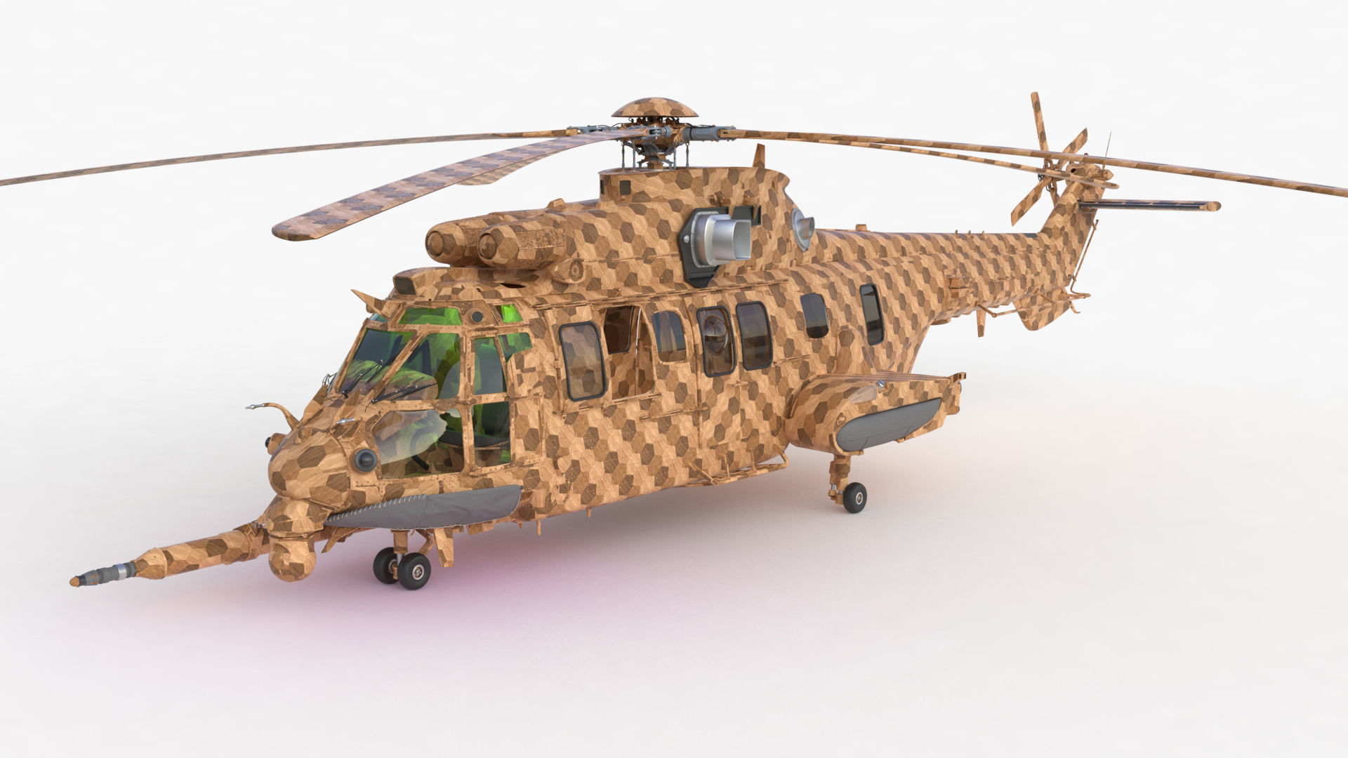 Eurocopter EC 725 Toy Wood 3D model_68