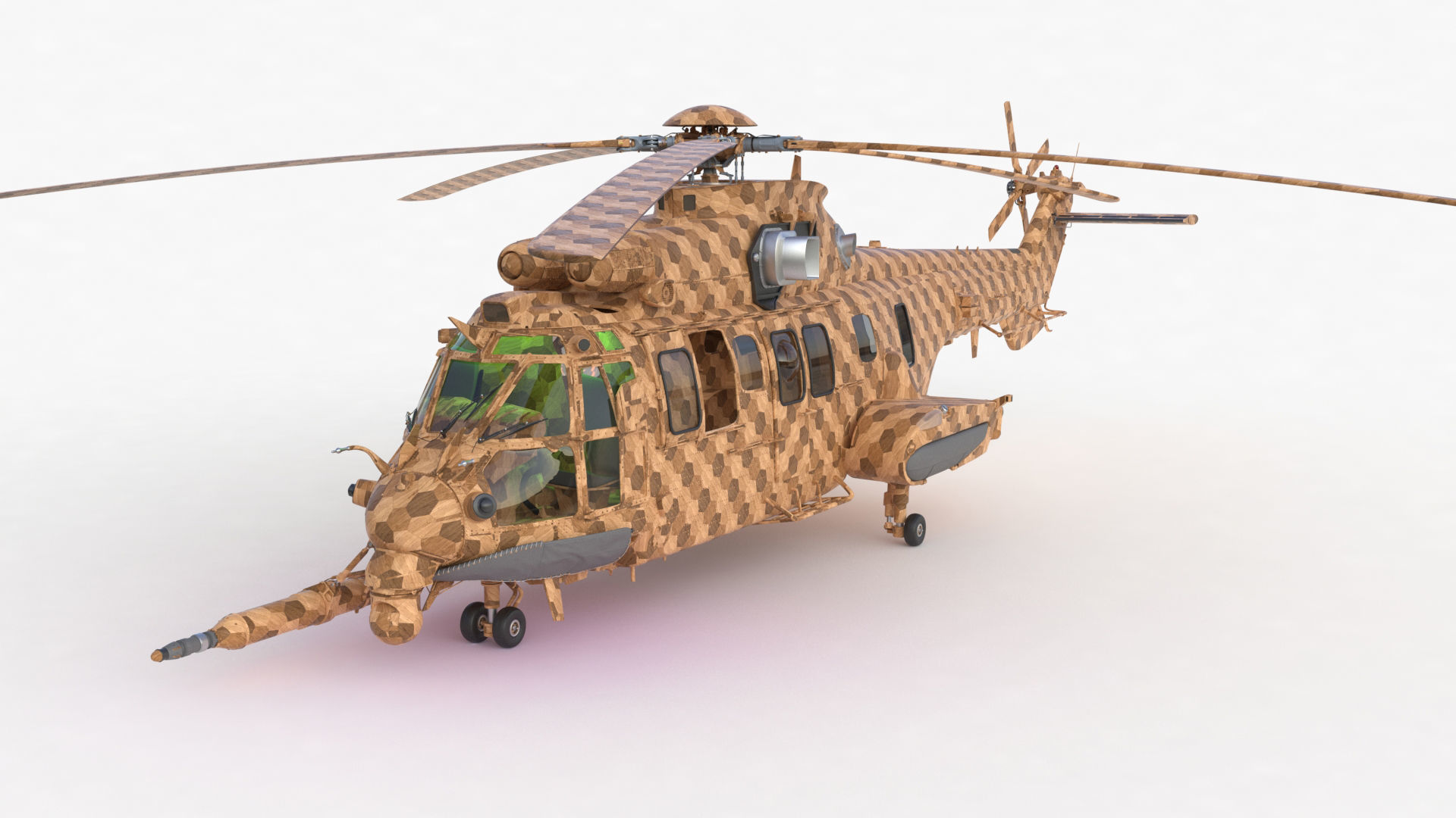 Eurocopter EC 725 Toy Wood 3D model_70