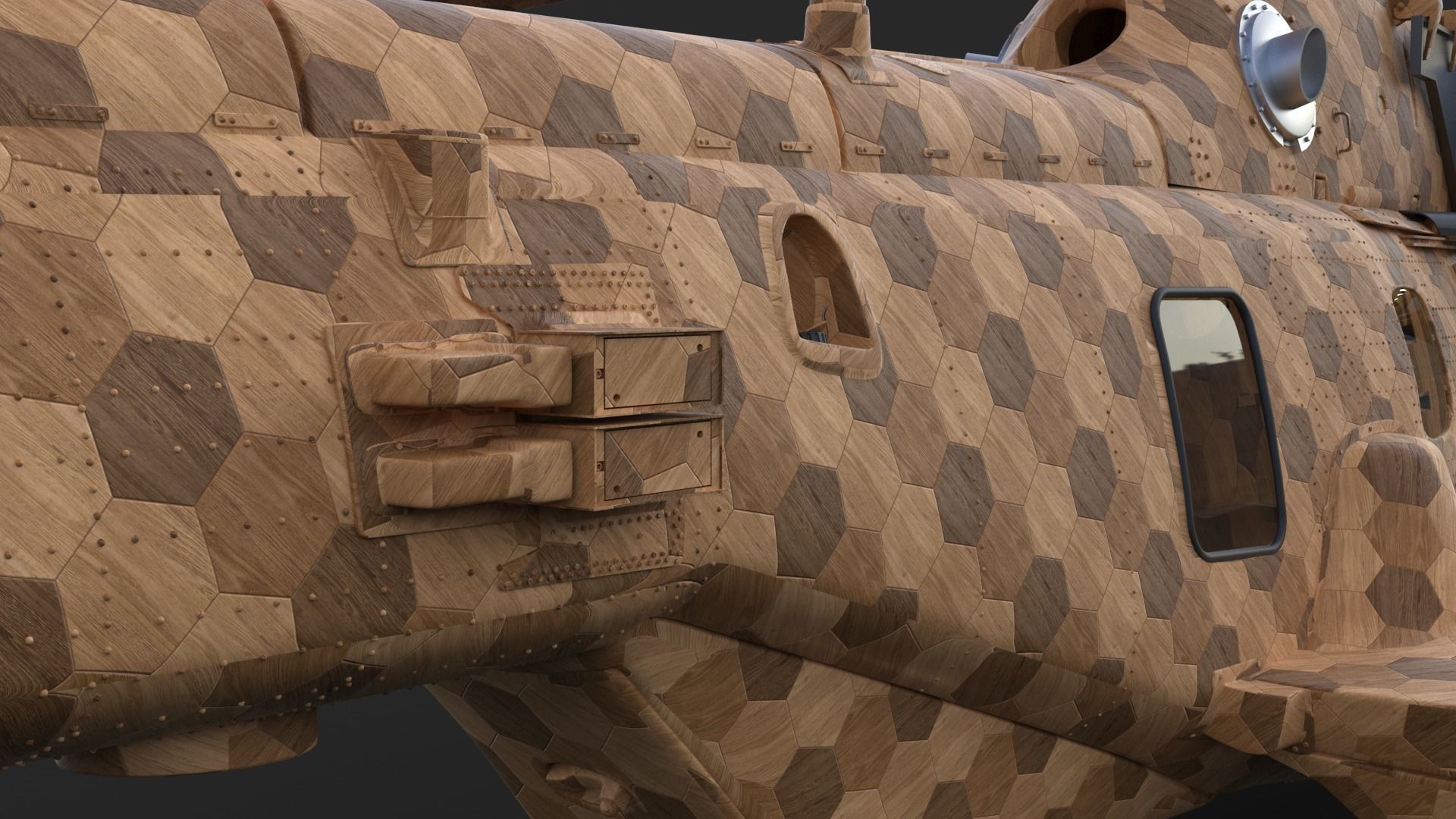 Eurocopter EC 725 Toy Wood 3D model_15