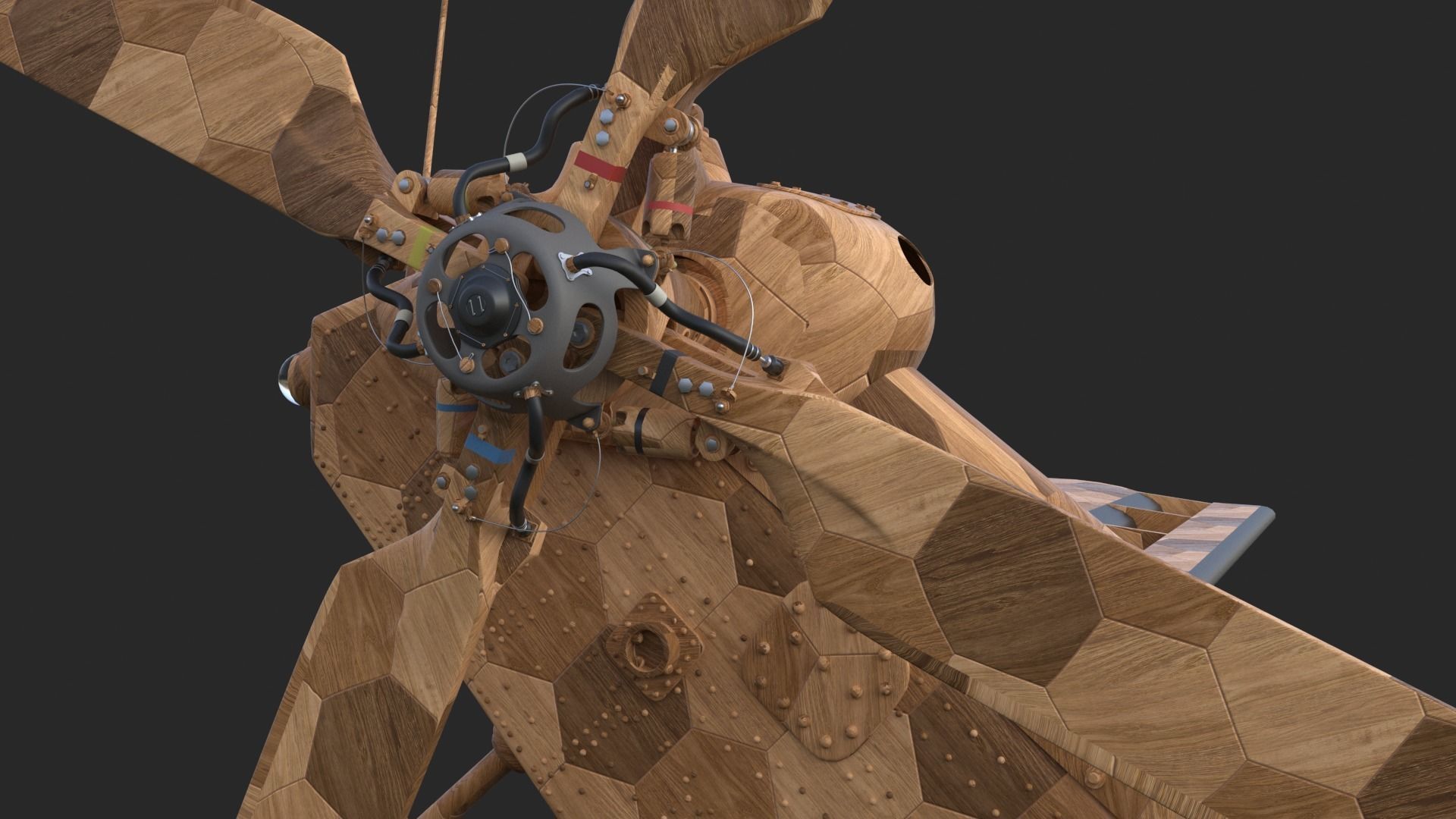 Eurocopter EC 725 Toy Wood 3D model_5