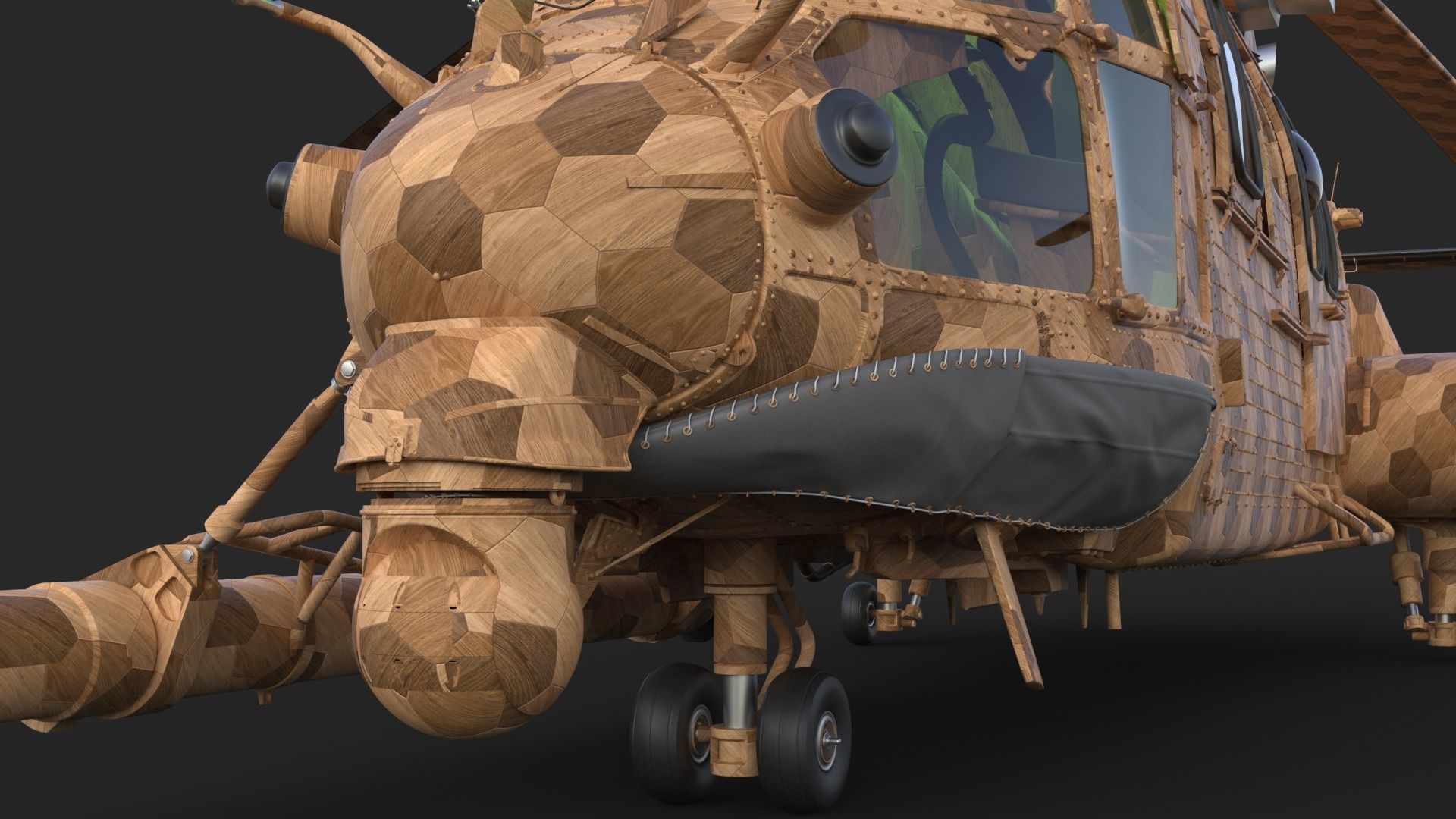 Eurocopter EC 725 Toy Wood 3D model_12