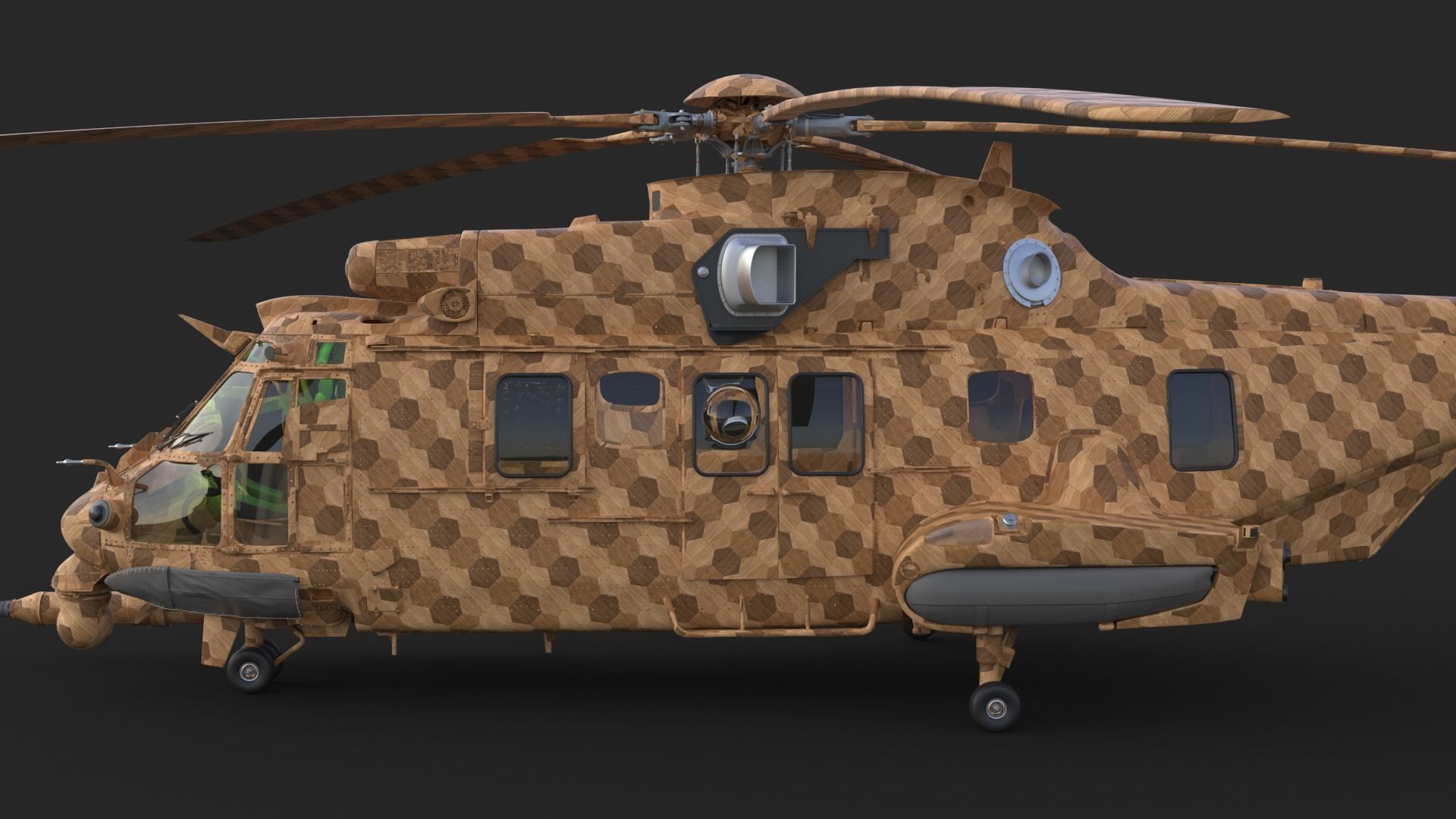 Eurocopter EC 725 Toy Wood 3D model_18